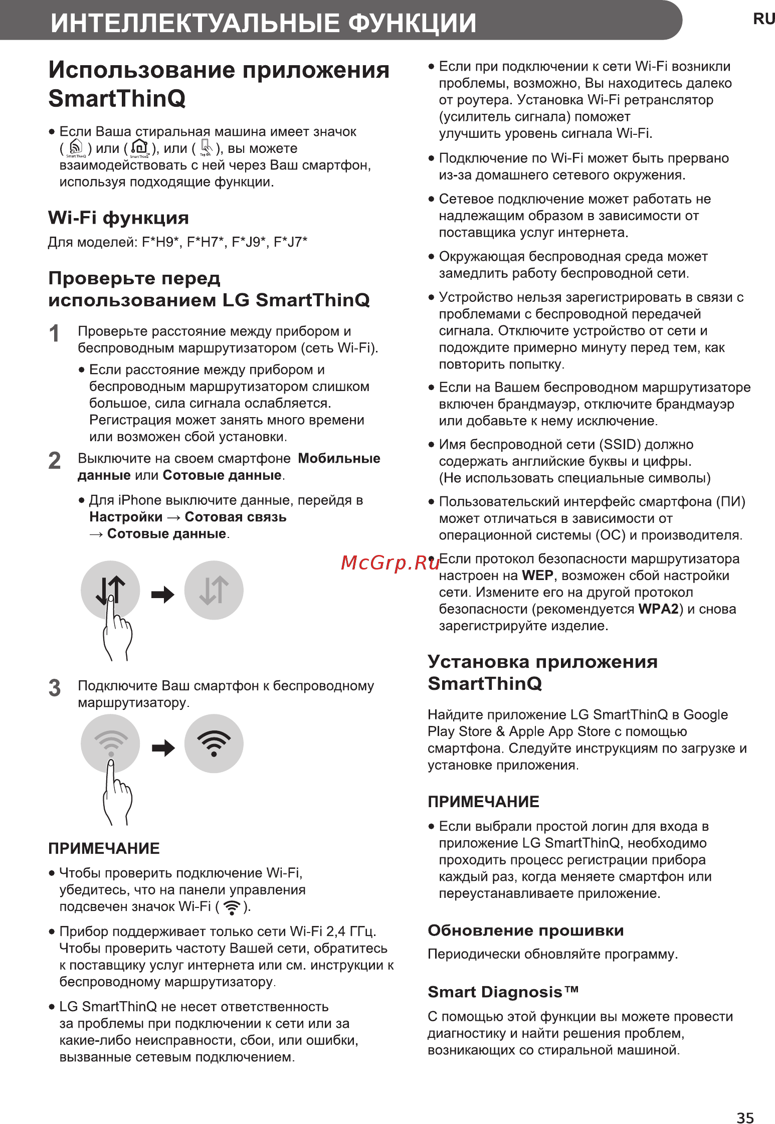 LG F2J9HS2L [35/52] Интеллектуальные функции