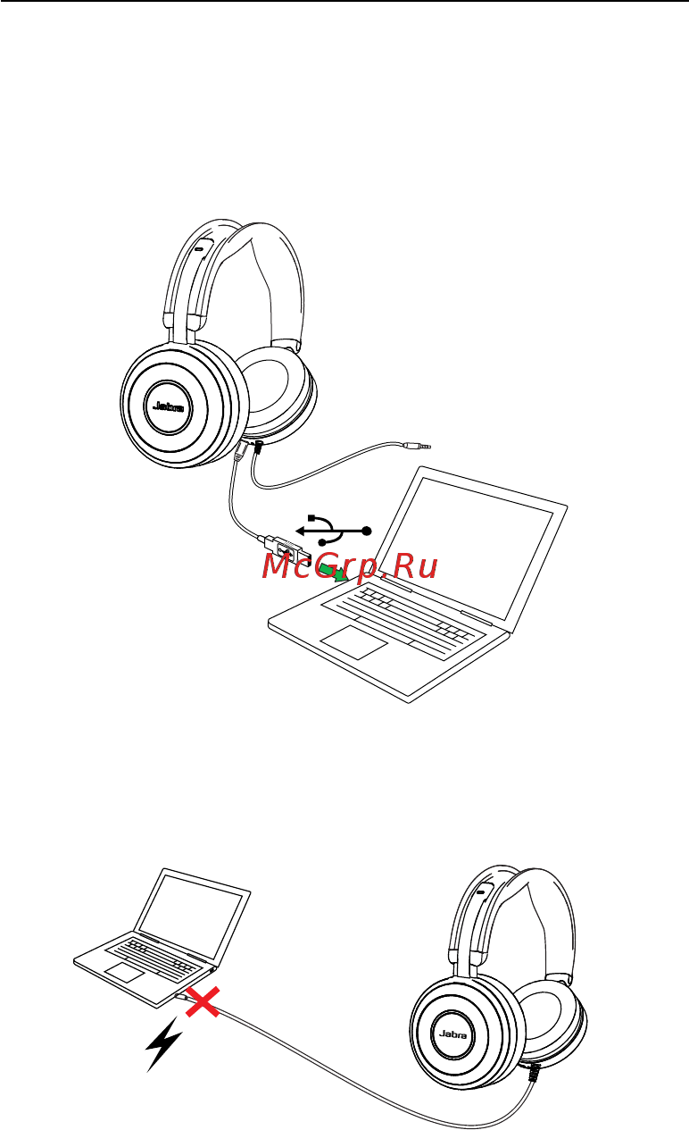 Jabra Evolve 80 MS Stereo [13/25] Зарядка с помощью usb кабеля