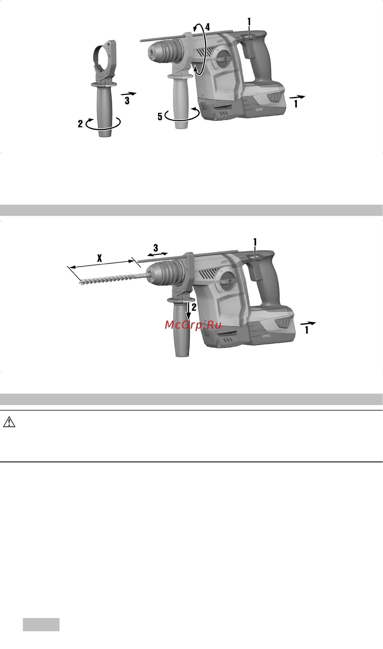 Hilti TE 6-A22 [12/24] Установка и регулировка ограничителя глубины