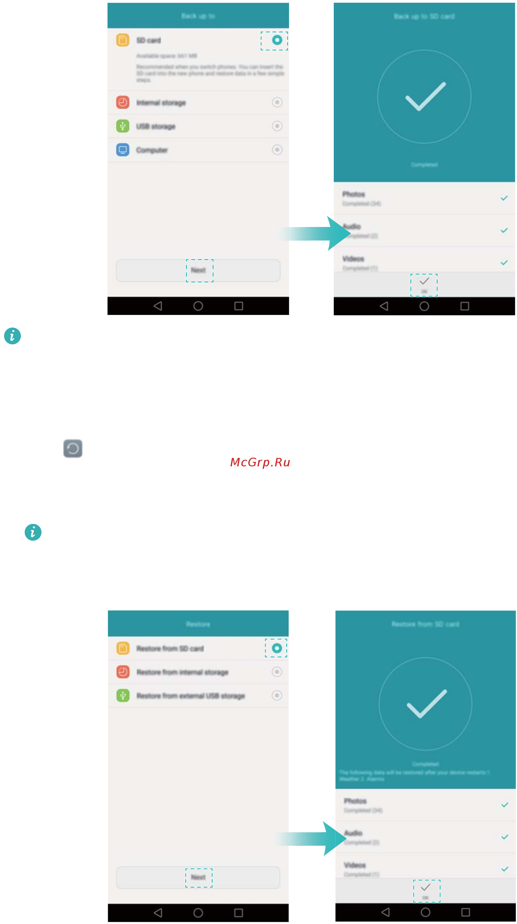Huawei Honor 8 standart blue [16/155] Restoring data from a microsd card