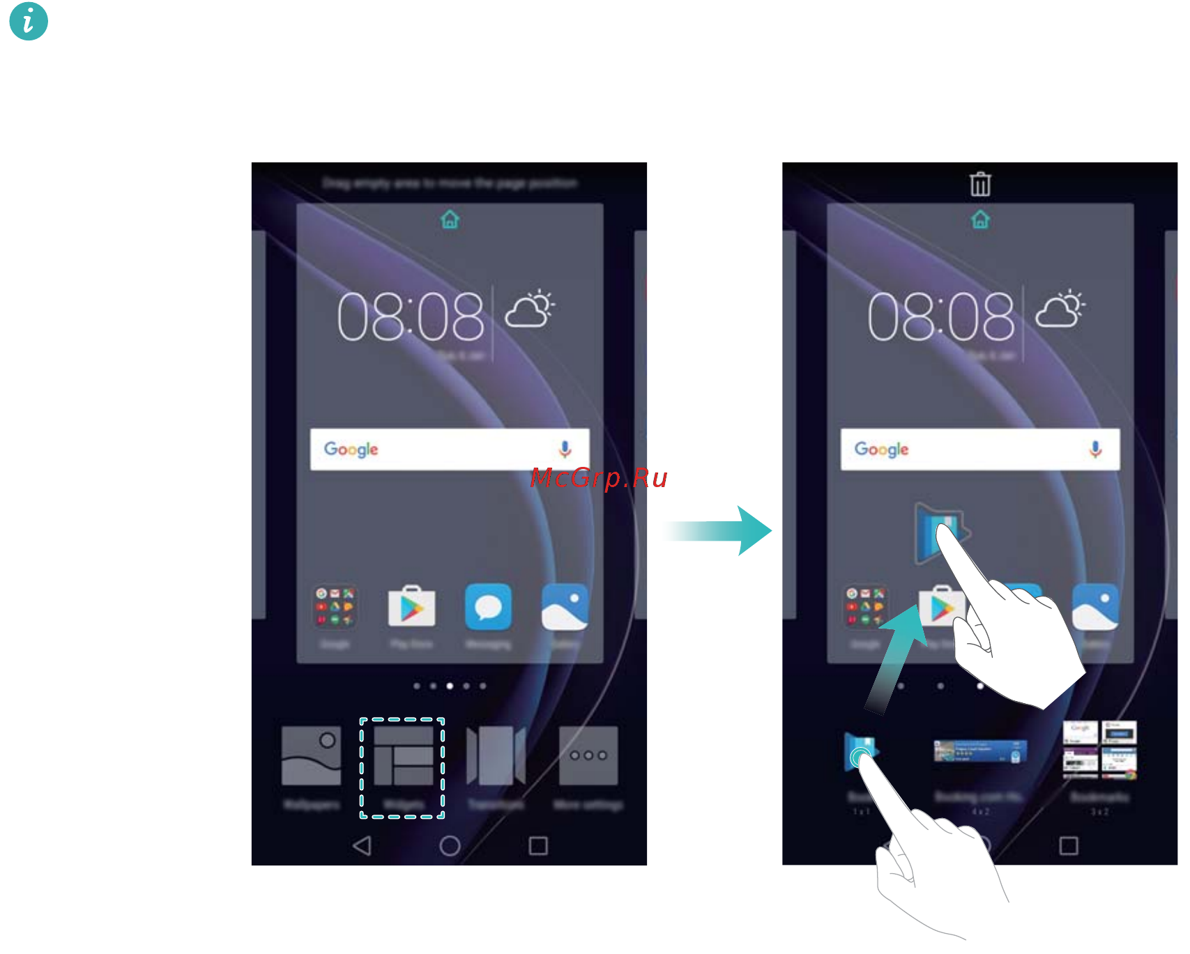 Huawei Honor 8 standart blue [29/155] Organising applications and widgets on the home screen