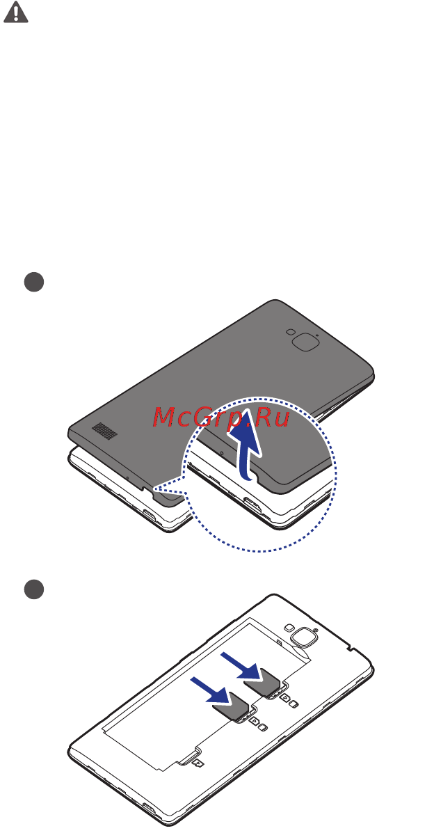 Huawei honor 3c white [4/38] При установке карты microsim убедитесь что вы устанавливаете ее в соответствующий слот wcdma и gsm в противном случае телефон не сможет определить карту microsim