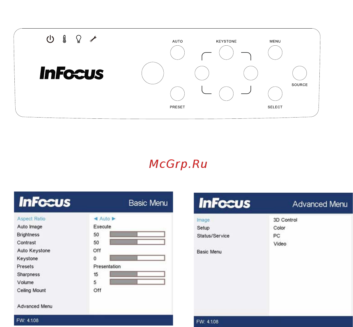InFocus IN1116 [24/36] Using the menus