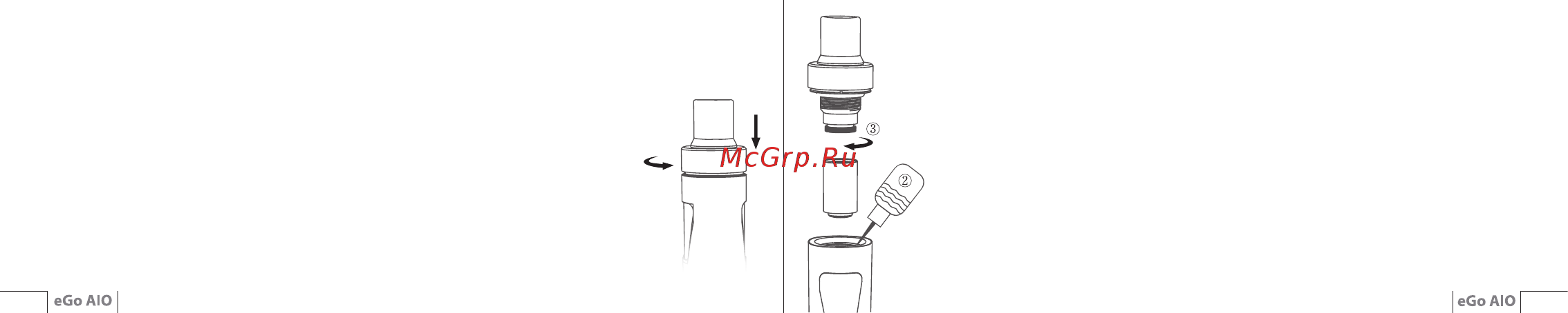 Joyetech eGo AIO, 1500 mAh, 2 мл, красно-белый [3/31] How to use