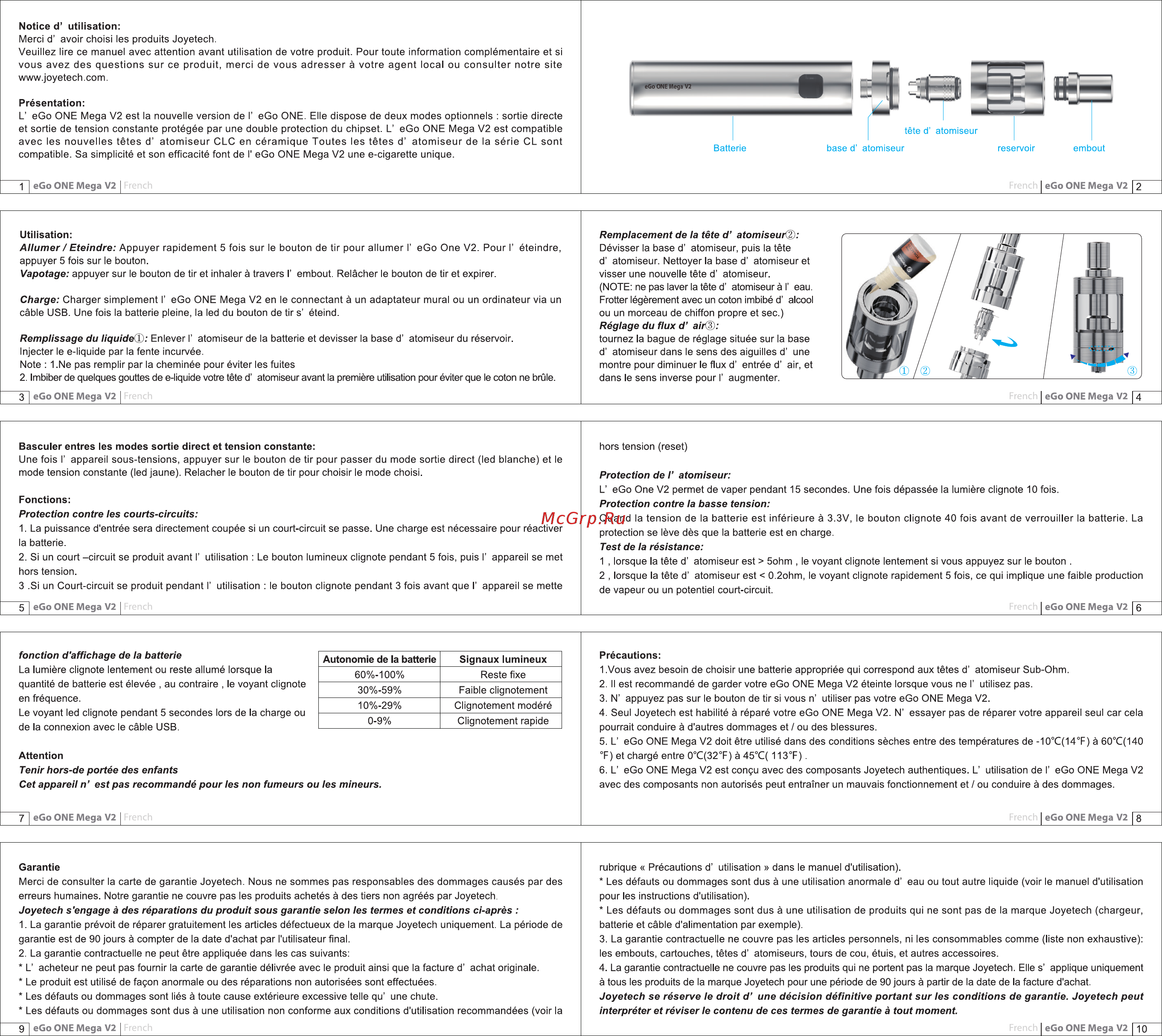 Joyetech eGo One Mega V2, 2300 mAh, 4 мл, черный Инструкция по эксплуатации онлайн [2/5] 254502