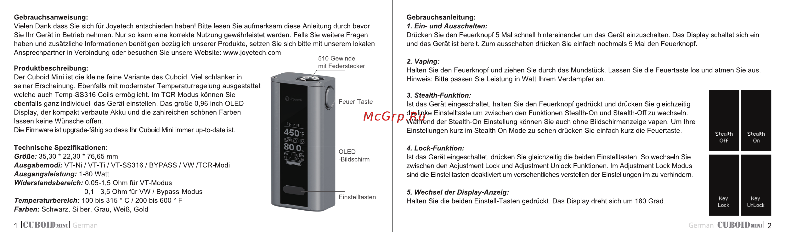 Joyetech Cuboid Mini, 2400 mAh, 80 W, черный [11/30] Ilcuboin il