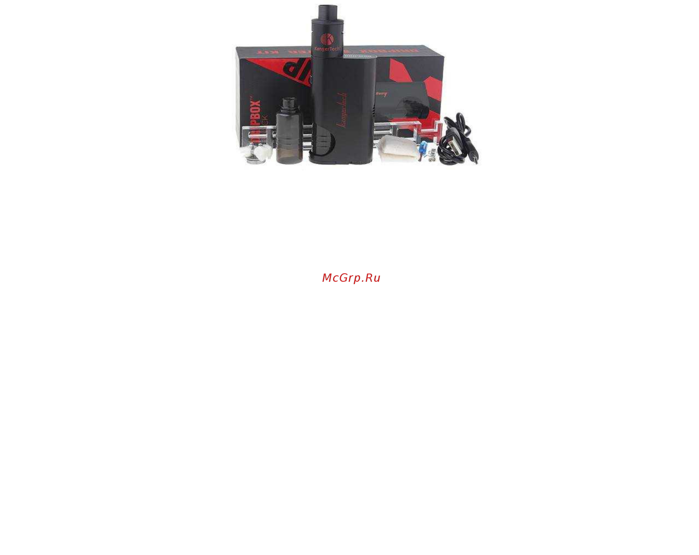 Kanger Dripbox, с дрип атомайзером Subdrip, без аккумулятора, белый Инструкция по эксплуатации онлайн