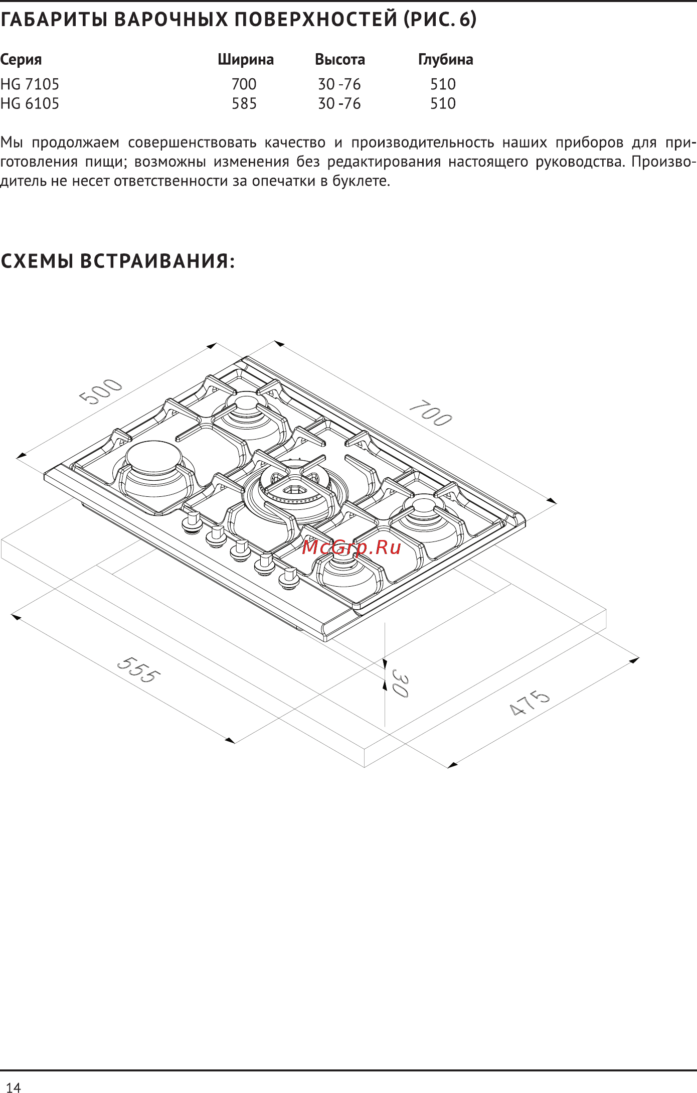 Korting HG 6115 CTRA Инструкция по эксплуатации онлайн [14/16] 254753