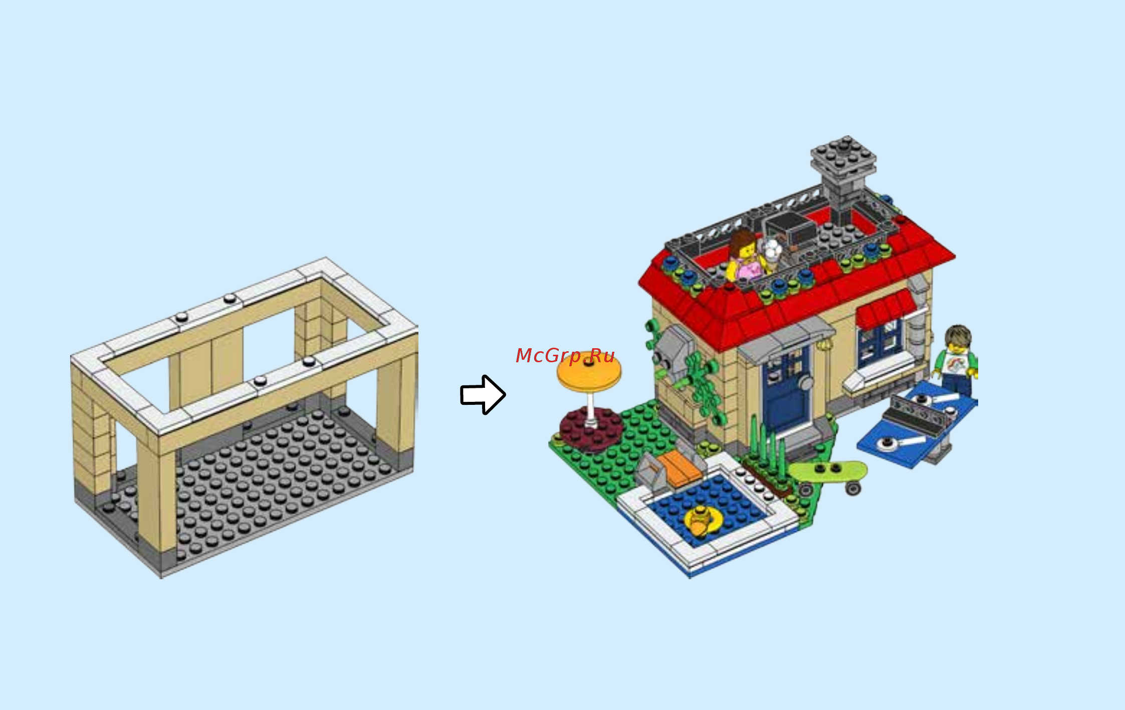 Lego Creator 31067 Вечеринка у бассейна Инструкция по эксплуатации онлайн [12/200] 254796