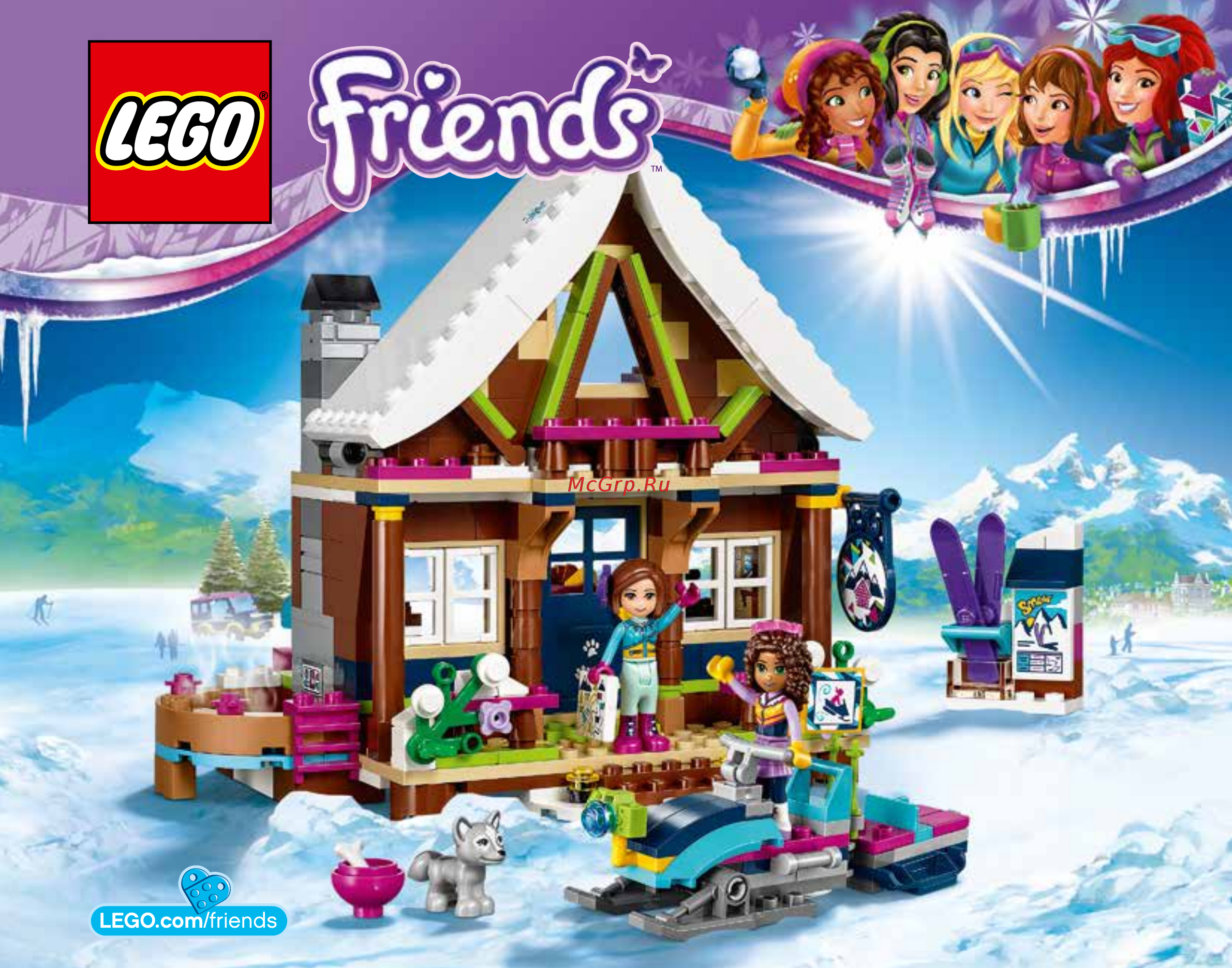 Lego Friends 41323 Горнолыжный курорт: шале Инструкция по эксплуатации онлайн