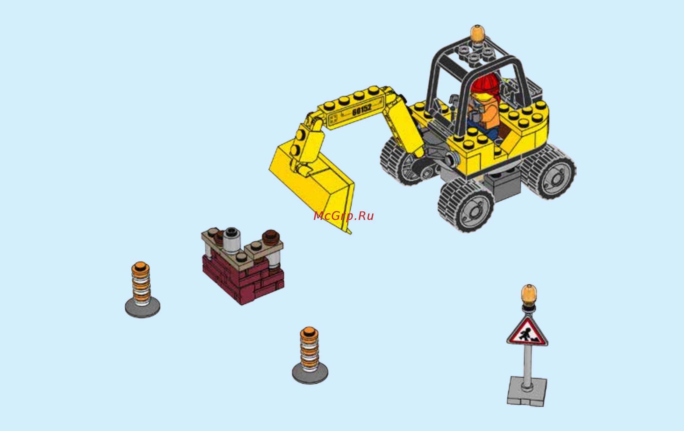 Инструкция сборки лего экскаватор Lego City Great Vehicles Уборочная техника (60152) Инструкция по эксплуатации он