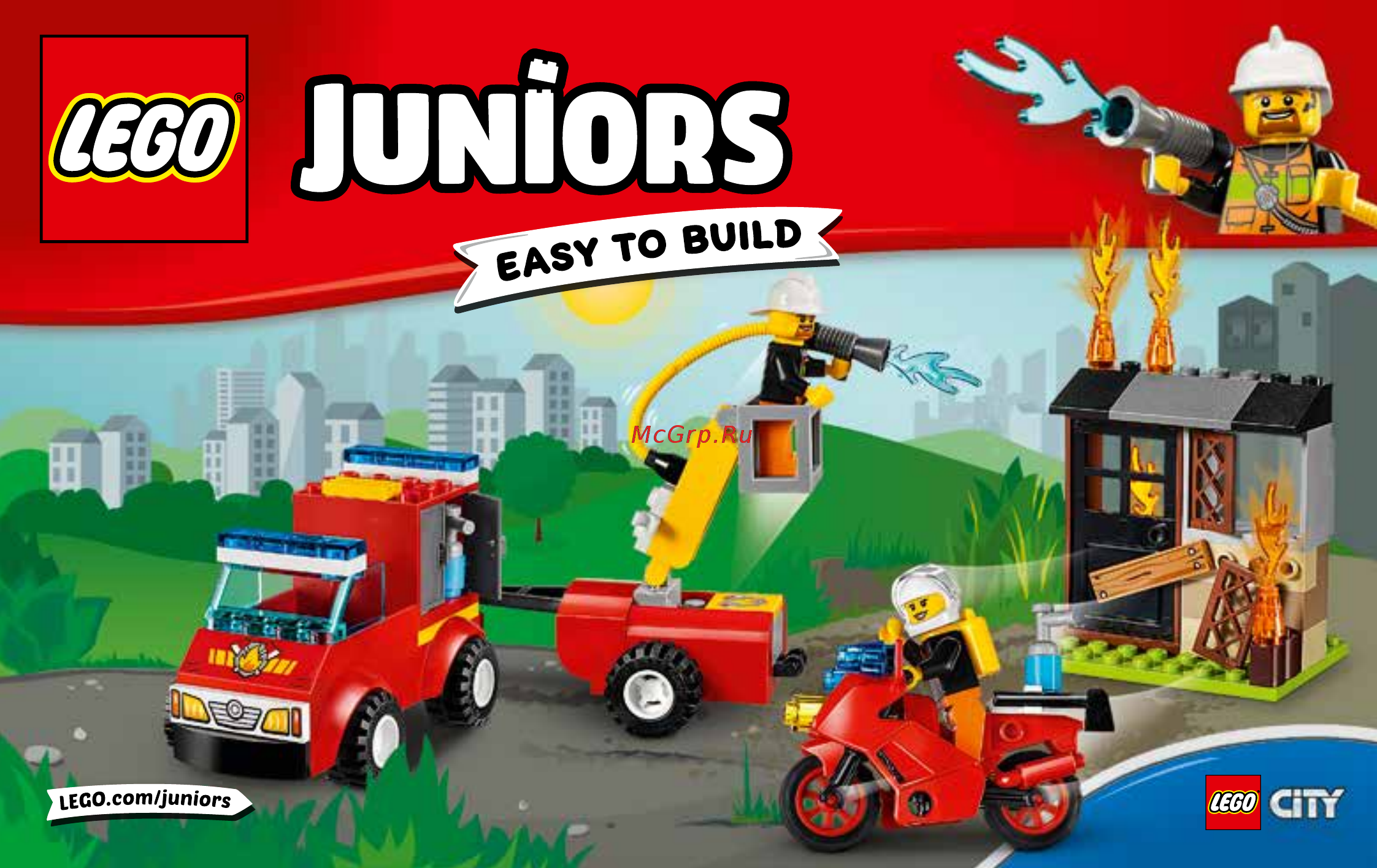 Lego Juniors Чемоданчик «Пожарная команда» (10740) Инструкция по эксплуатации онлайн