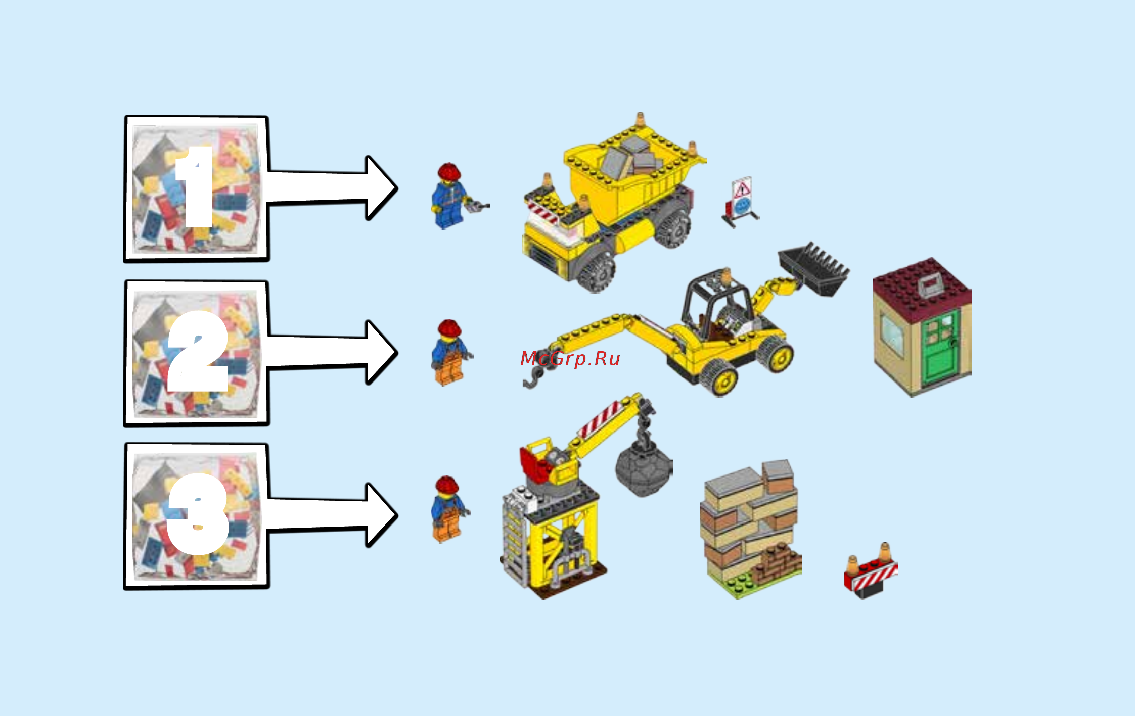 Lego Juniors 10734 Стройплощадка Инструкция по эксплуатации онлайн [3/72] 254957