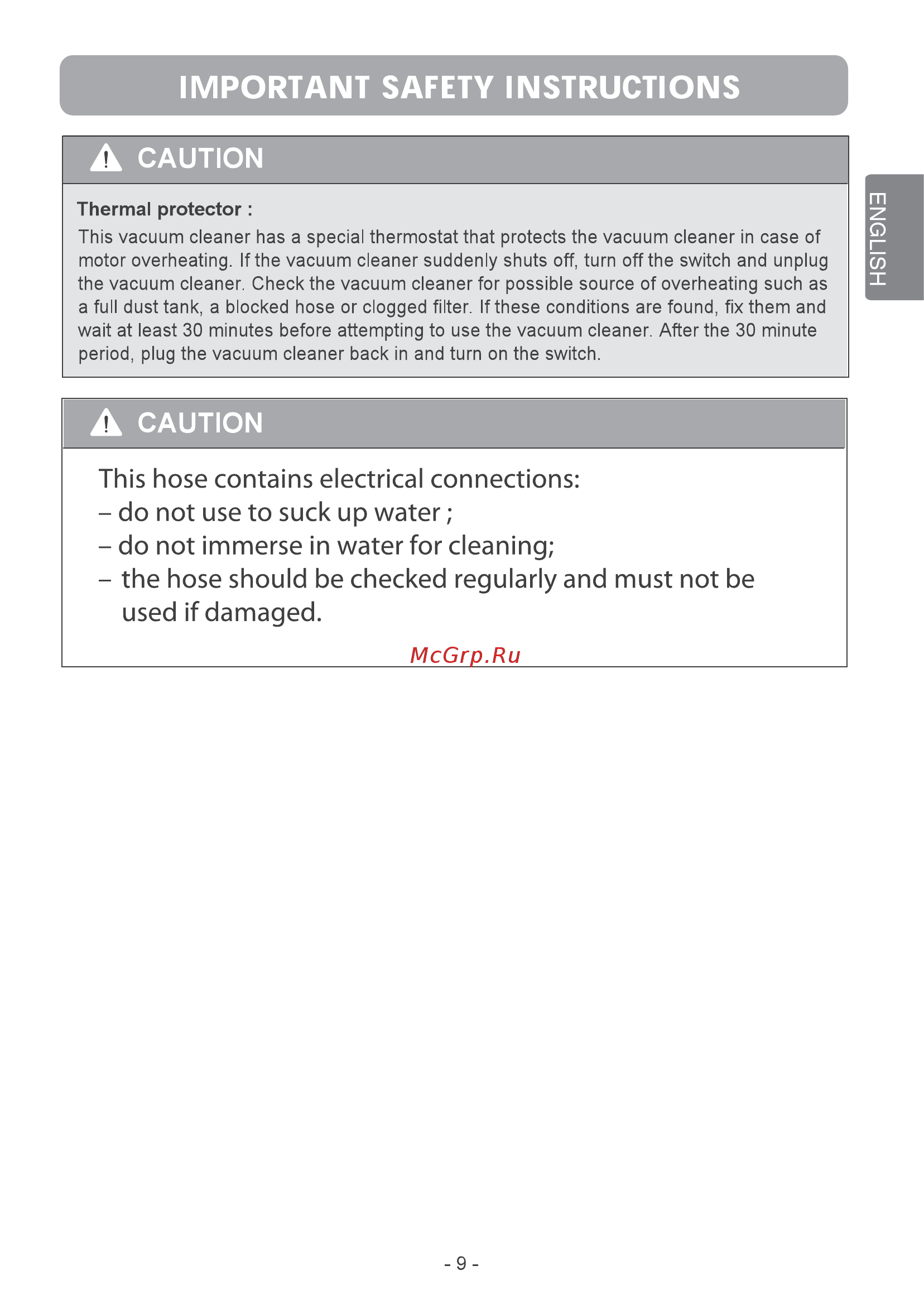 LG VK 69661 N красный [9/40] Important safety instructions