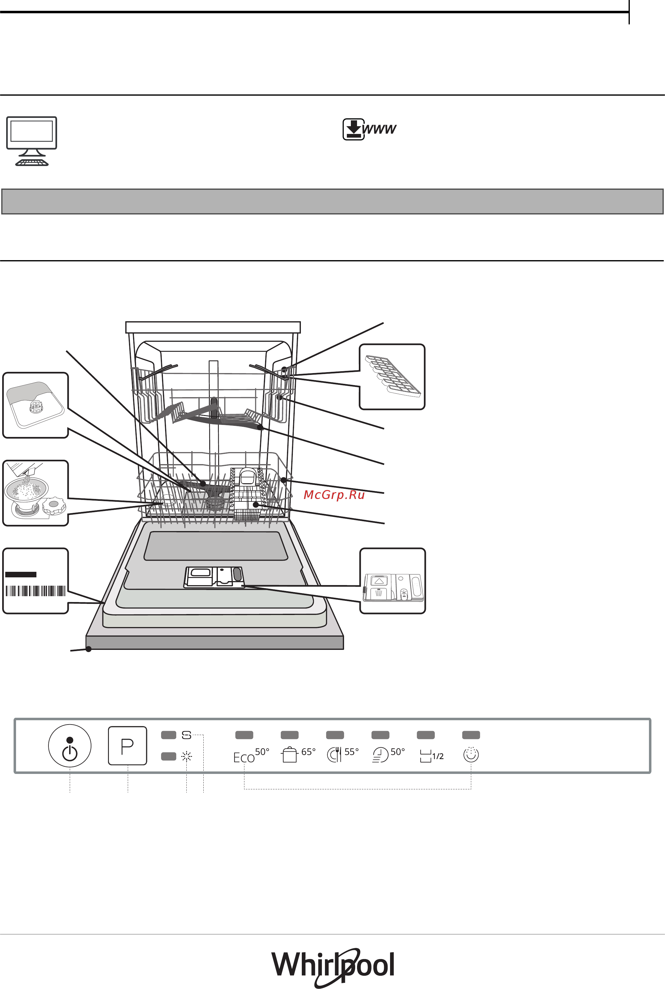 Whirlpool WIE 2B19 Инструкция по эксплуатации онлайн