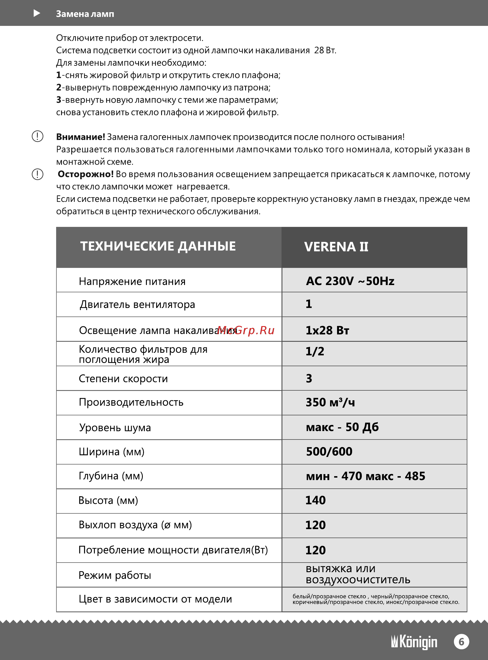 Konigin Verena Black [7/12] Вытяжка или воздухоо ч и стител ь
