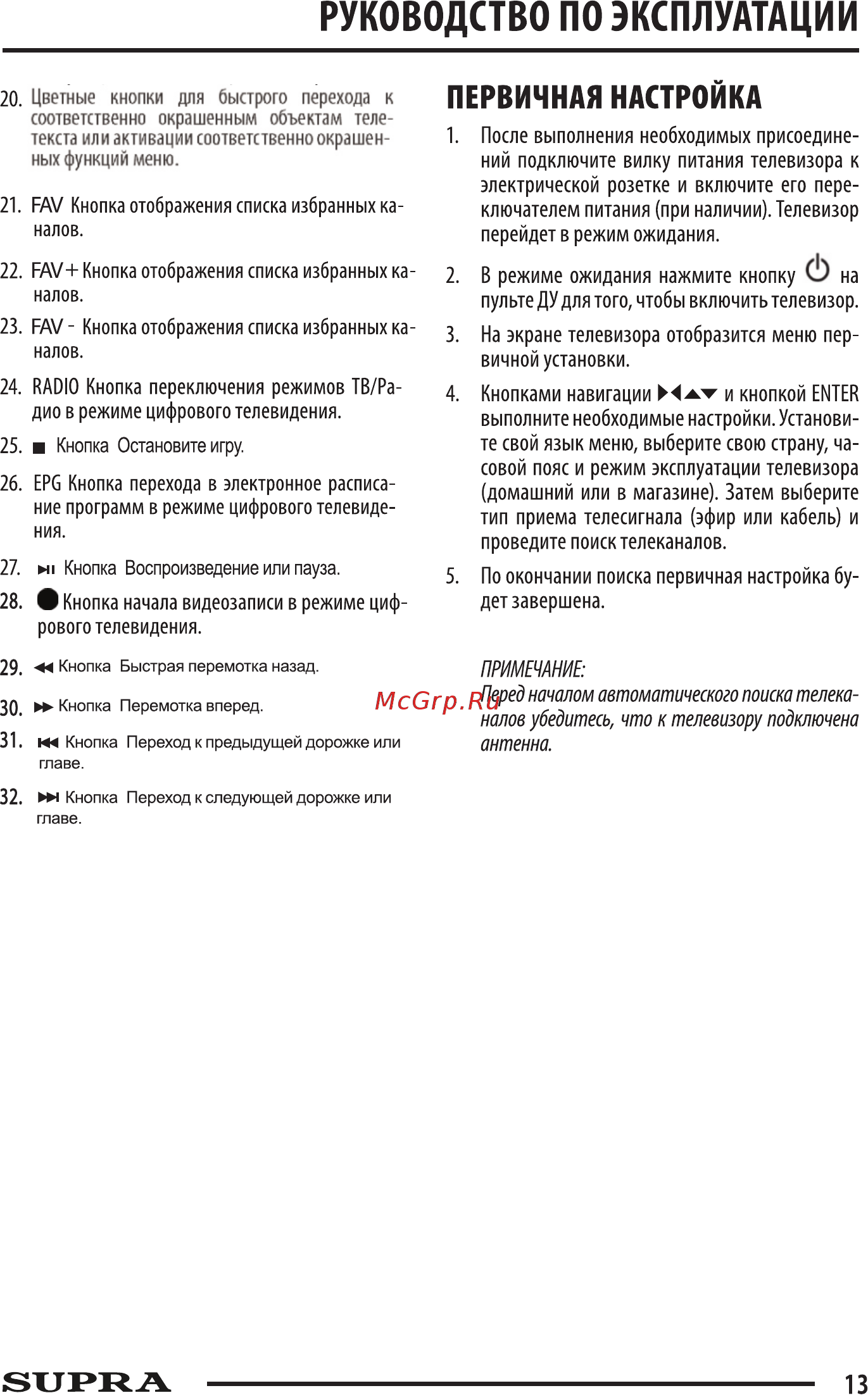Supra STV-LC32LT0060W Черный [14/36] 页 14