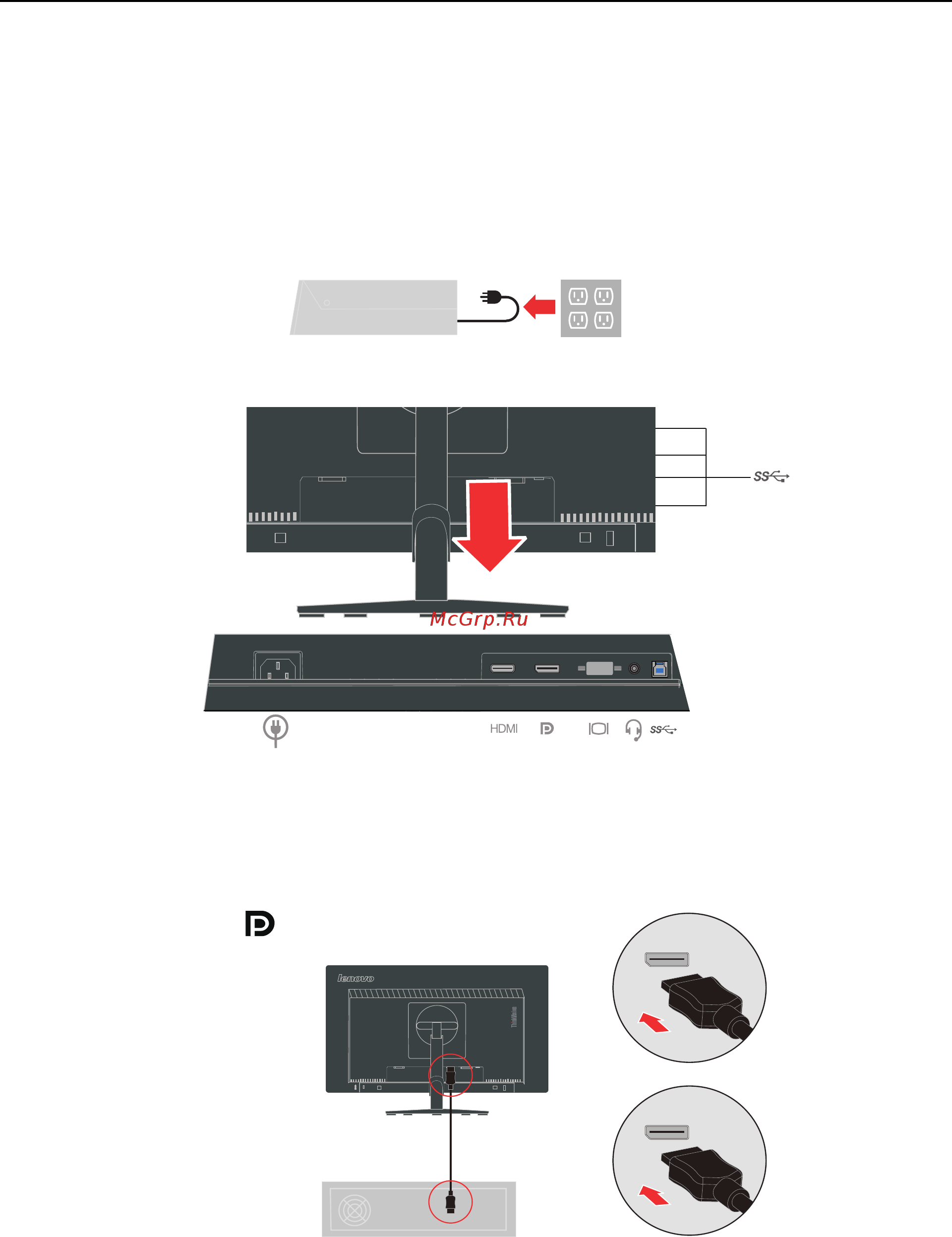 Lenovo ThinkVision T2424p [10/41] Подготовка монитора к работе