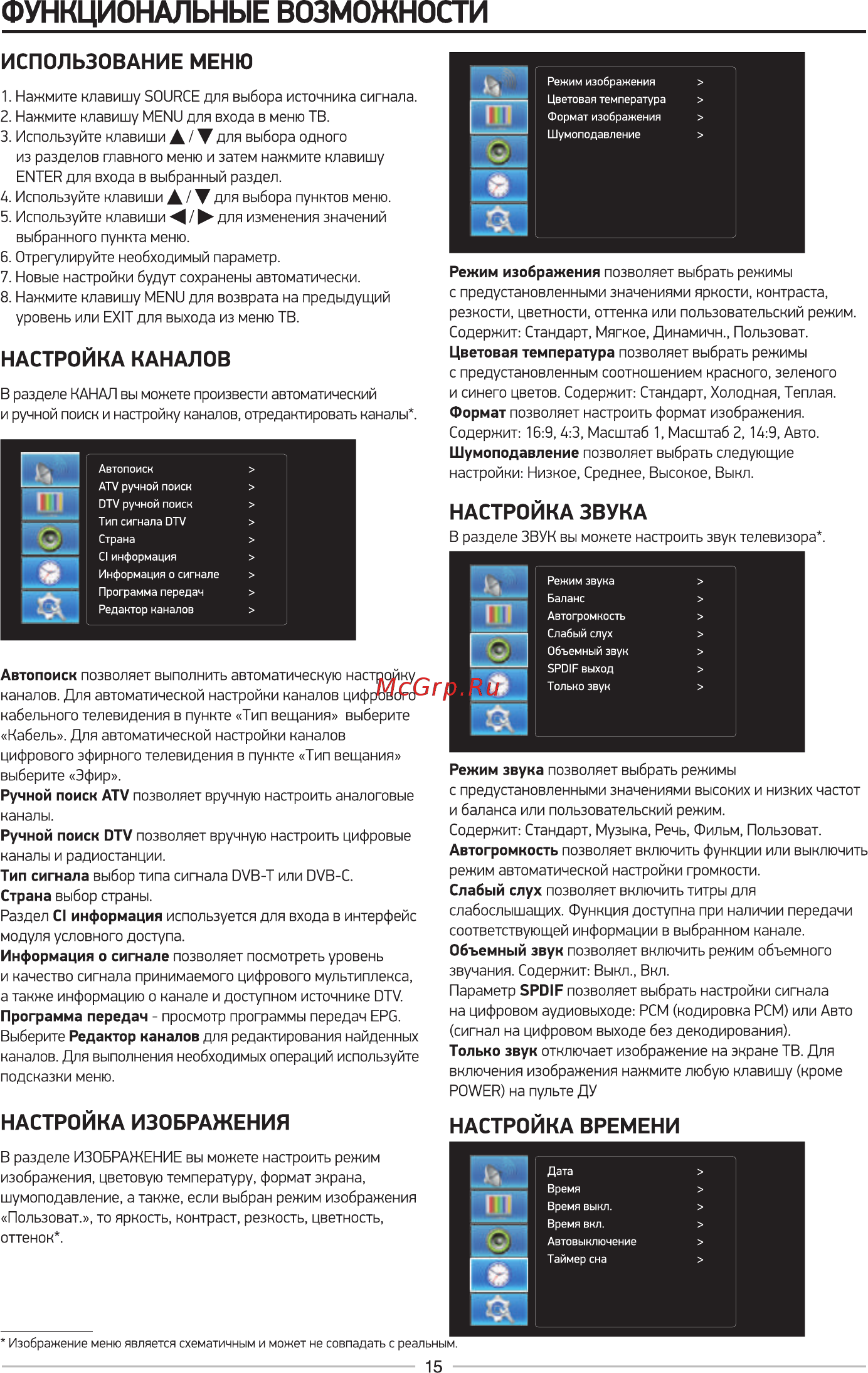 KRAFT KTV-4302LEDT2WL [17/32] Настройка изображения