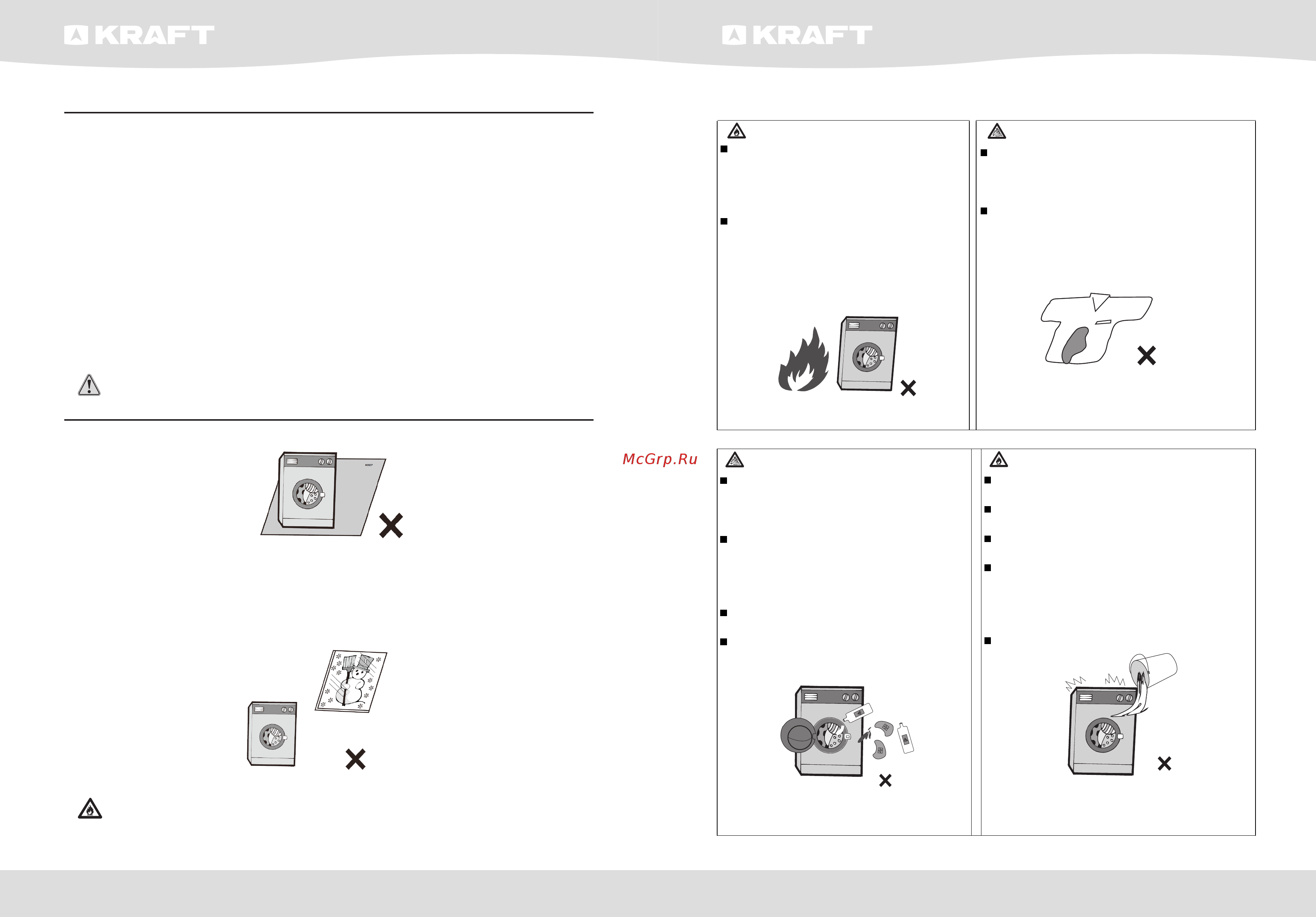 KRAFT KF-AKL65103ZW [15/24] Safety precautions description of washing machines
