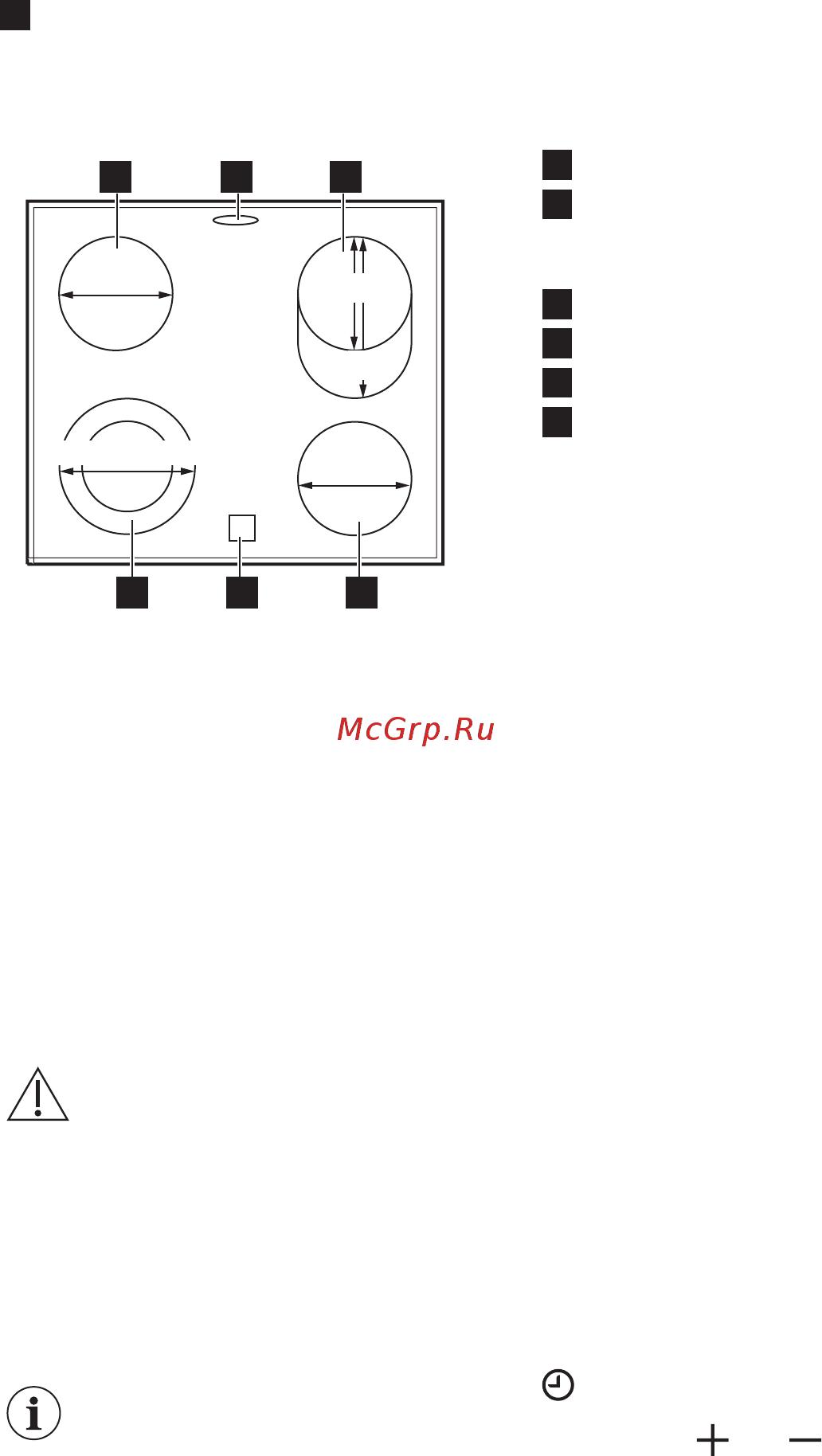 Electrolux EKC954908K [10/40] Функциональные элементы варочной поверхности
