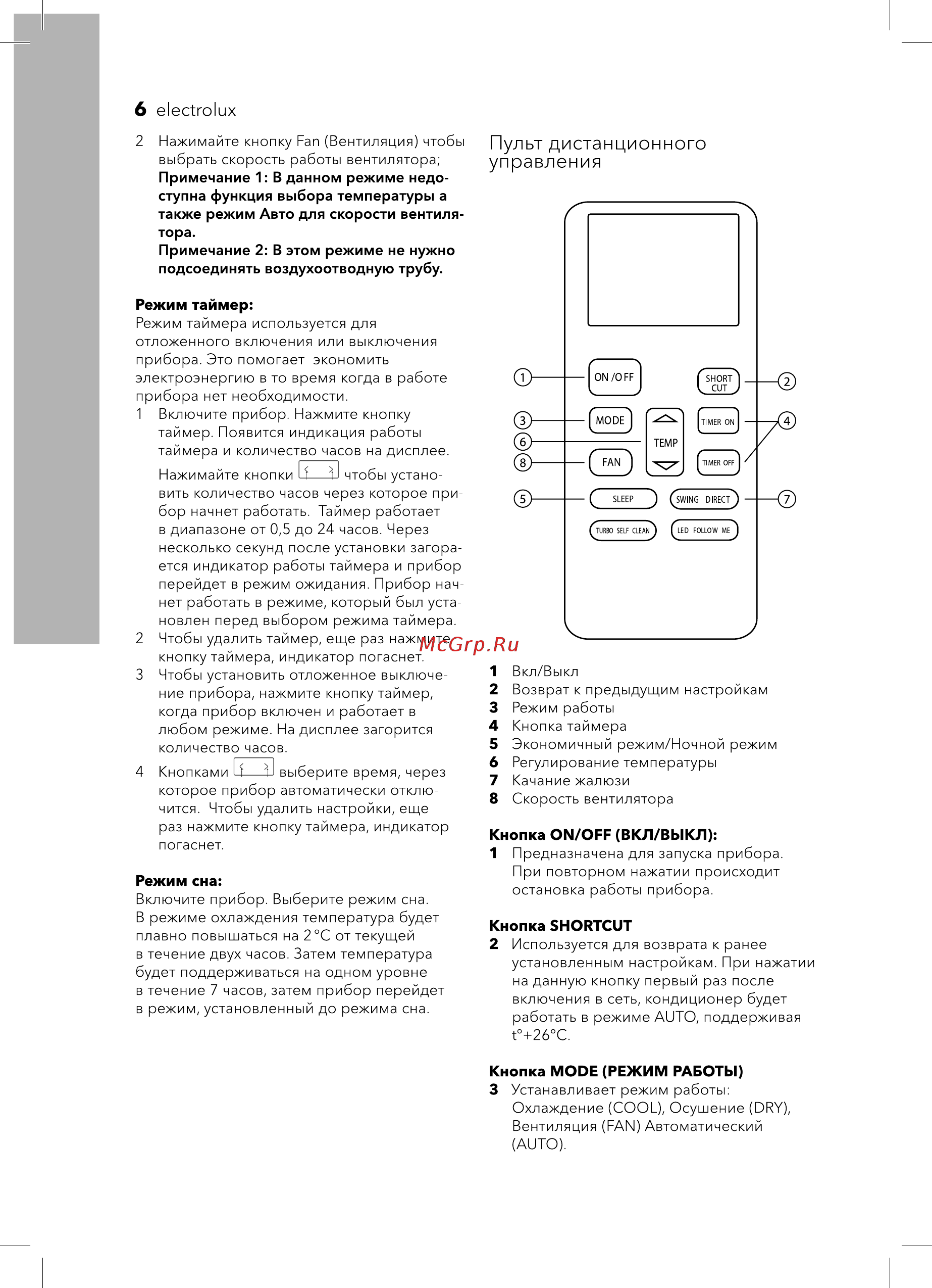 Electrolux EACM-9 CG/N3 [6/20] Пульт дистанционного управления