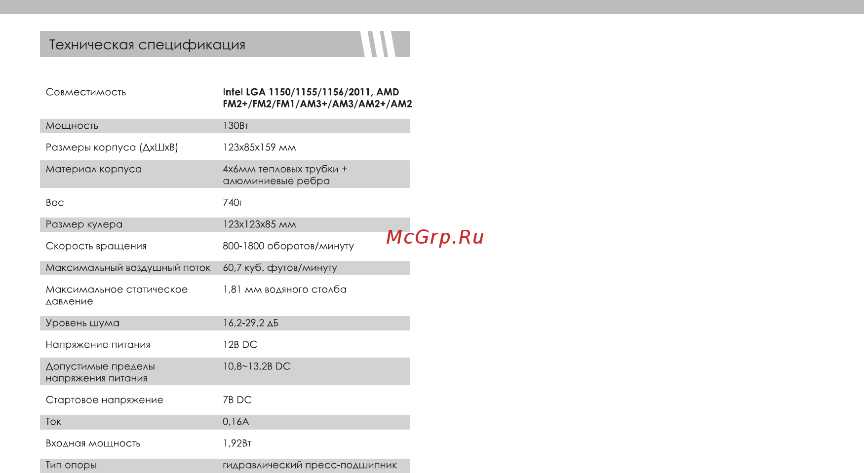 MicroXperts TT1, Socket 1150/1151/1155/1156 [6/7] Техническая спецификация