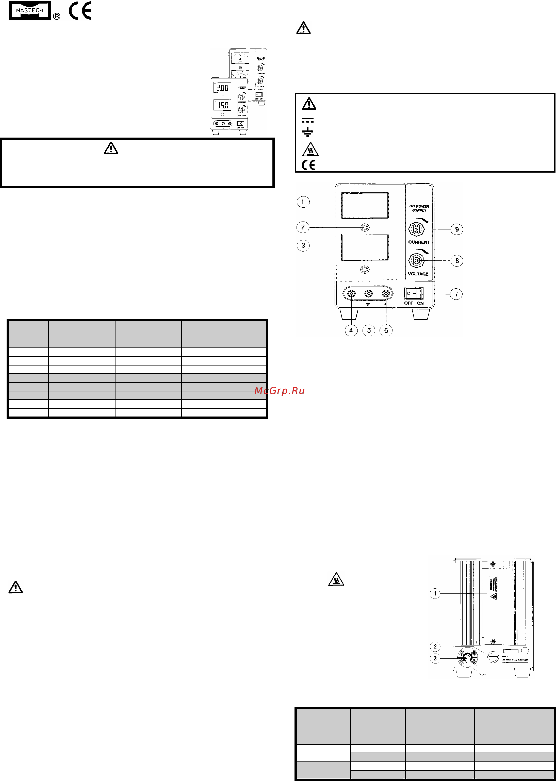 Mastech HY1803D Инструкция по эксплуатации онлайн