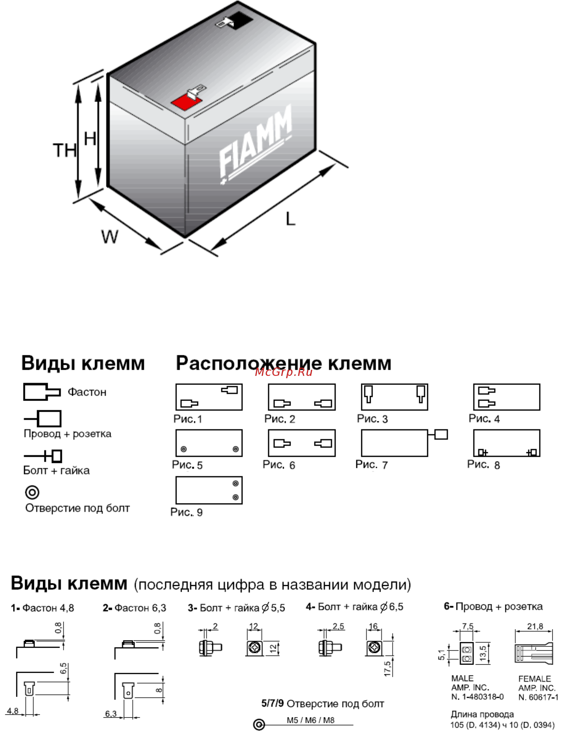 Fiamm FG21803 [13/13] Максимальные габаритные размеры