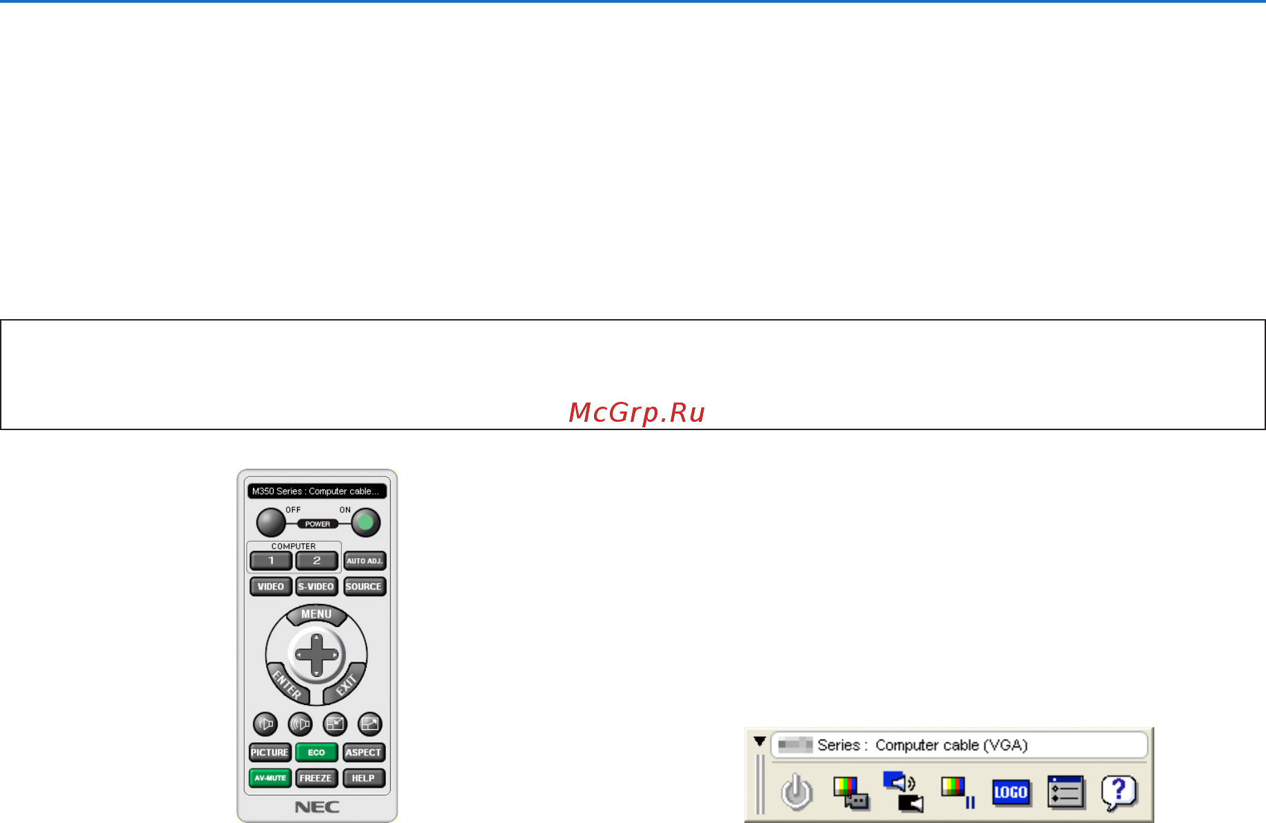 Nec ME301W (ME301WG) [128/133] 7 использование компьютерного кабеля vga для управления проектором virtual remote tool
