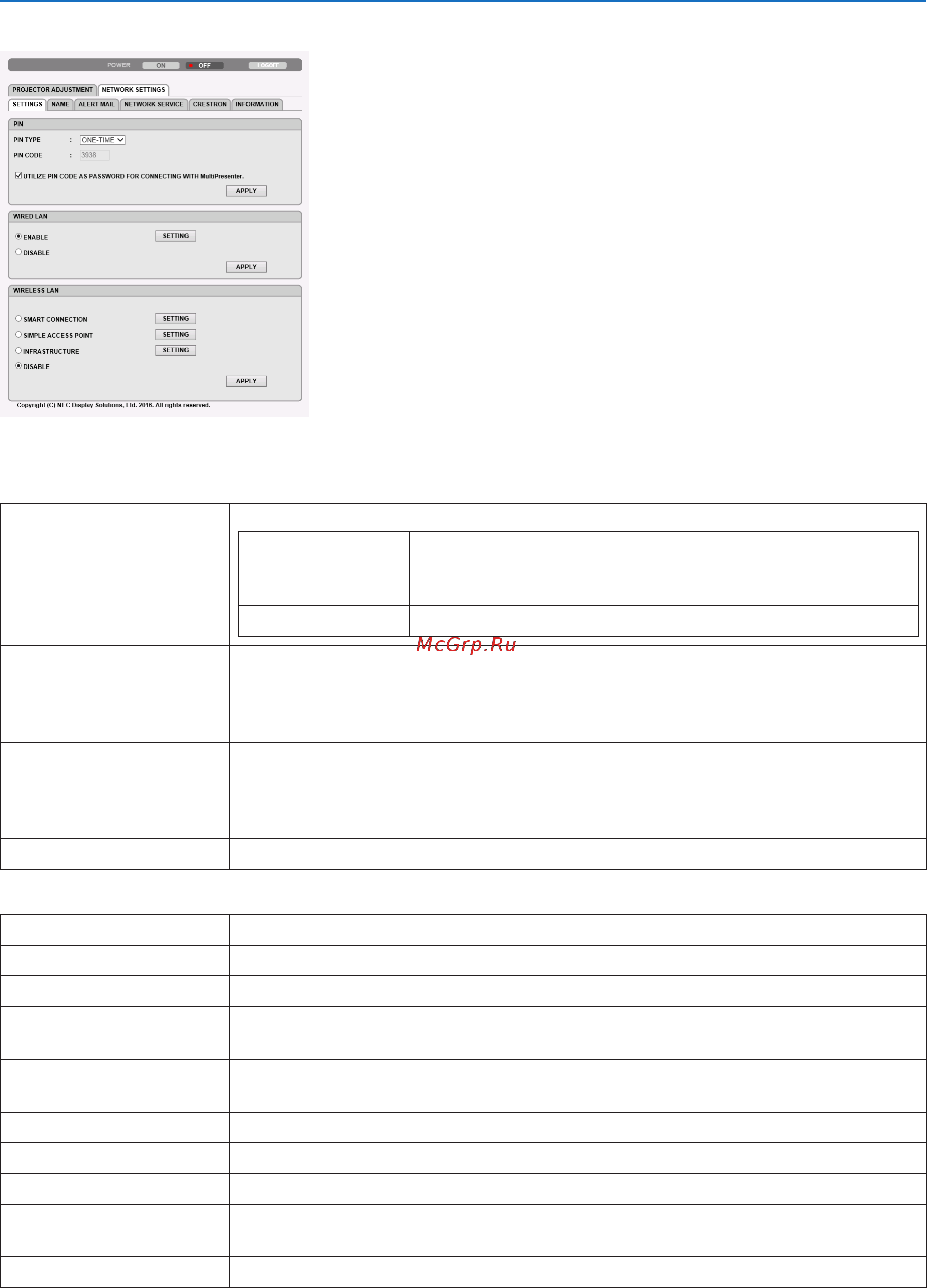 Nec ME361X (ME361XG) [50/133] Network settings сетевые настройки