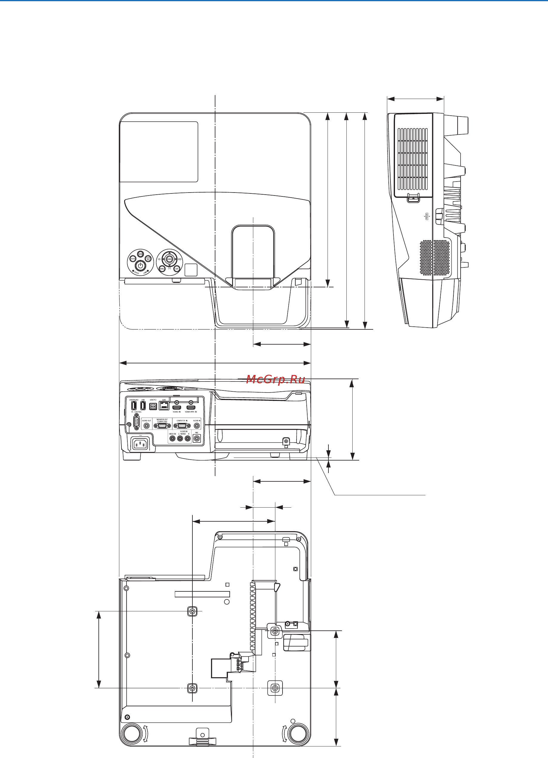 Nec UM351W (UM351WG+WMUM351WG-WKUM351WG-WM) [144/152] 3 габаритные размеры корпуса