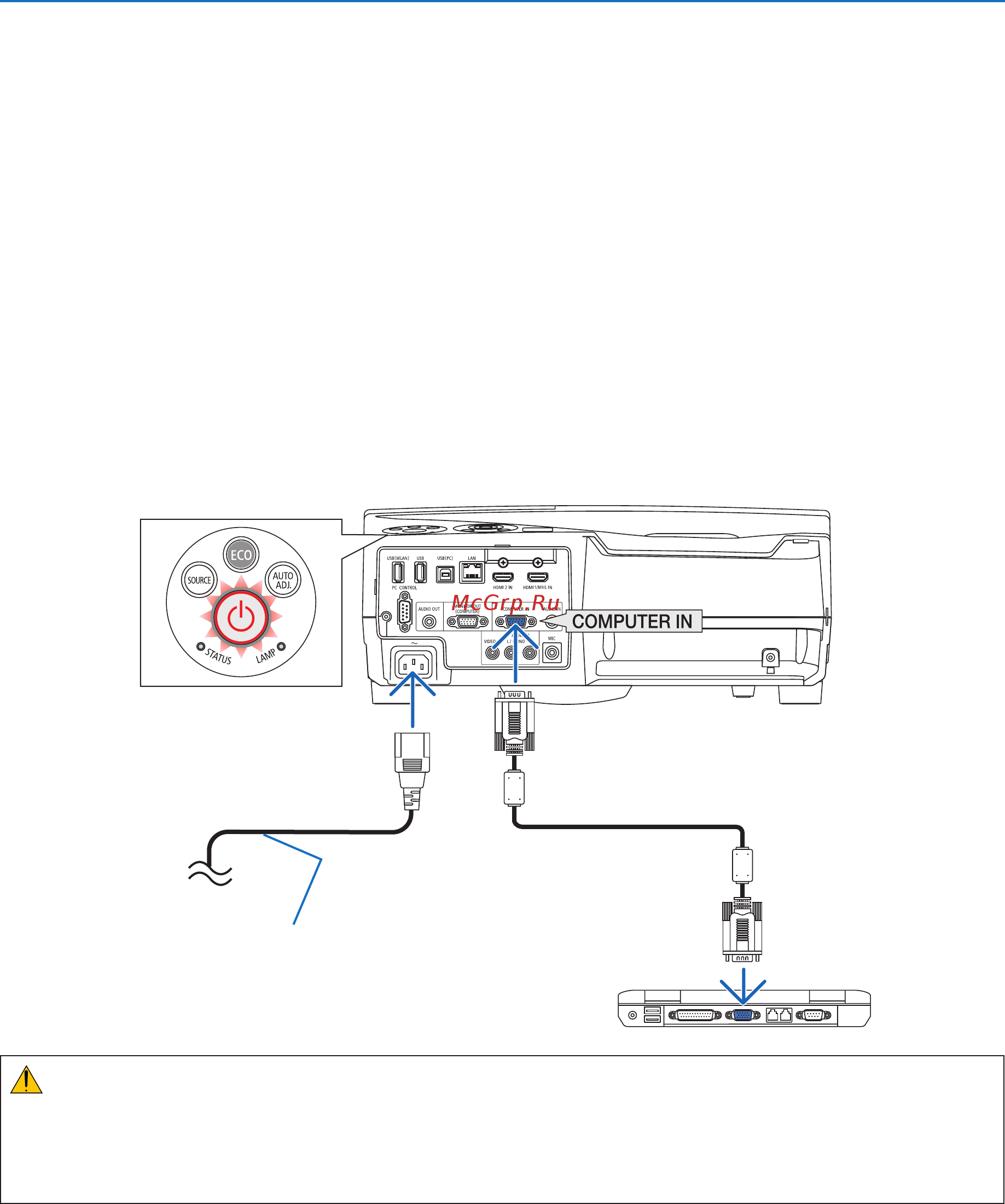 Nec UM351W (UM351WG+WMUM351WG-WKUM351WG-WM) [24/152] 2 подключение компьютера подсоединение силового кабеля