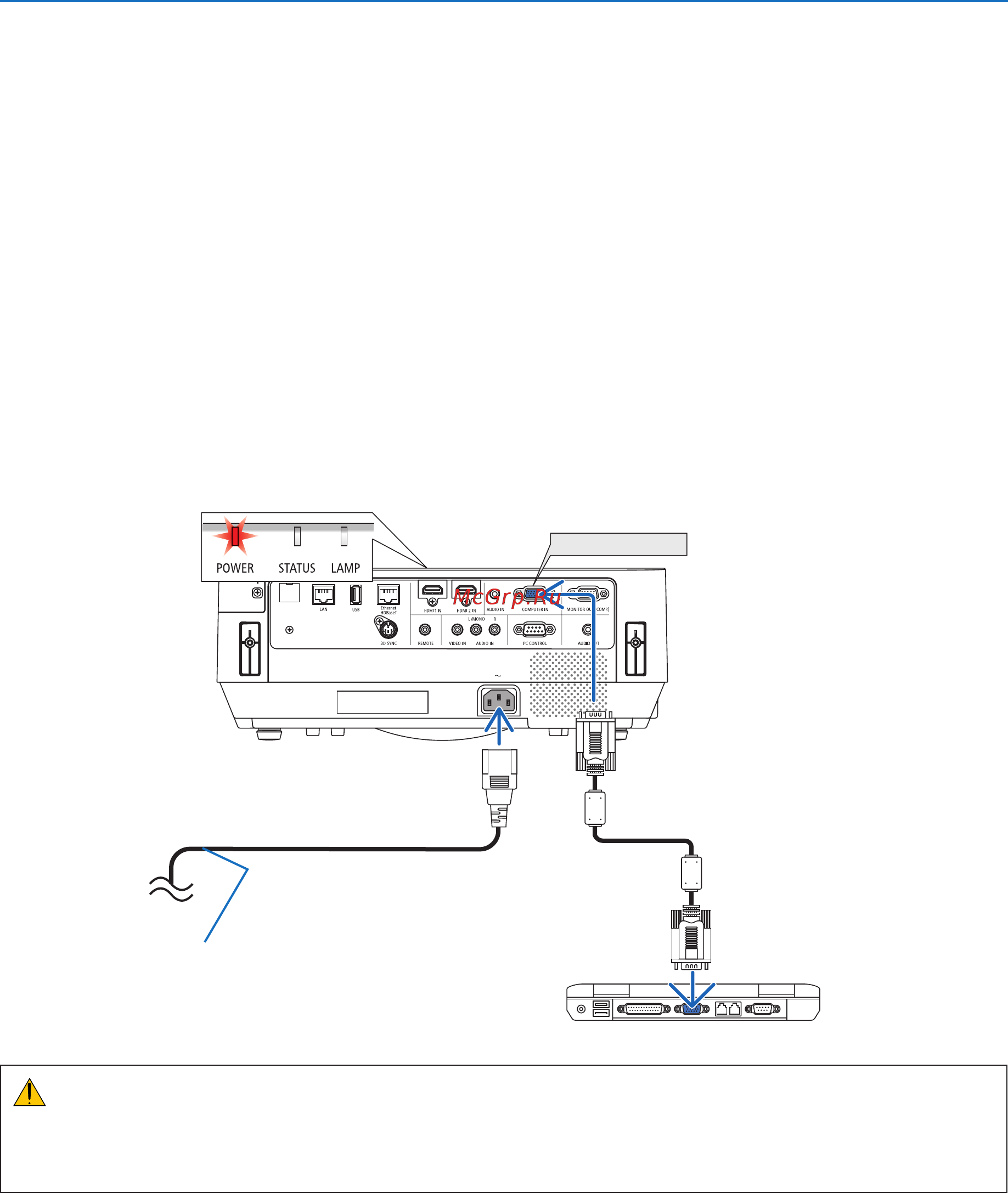 Nec P502W (P502WG) [22/154] ❷ подключение компьютера подсоединение силового кабеля