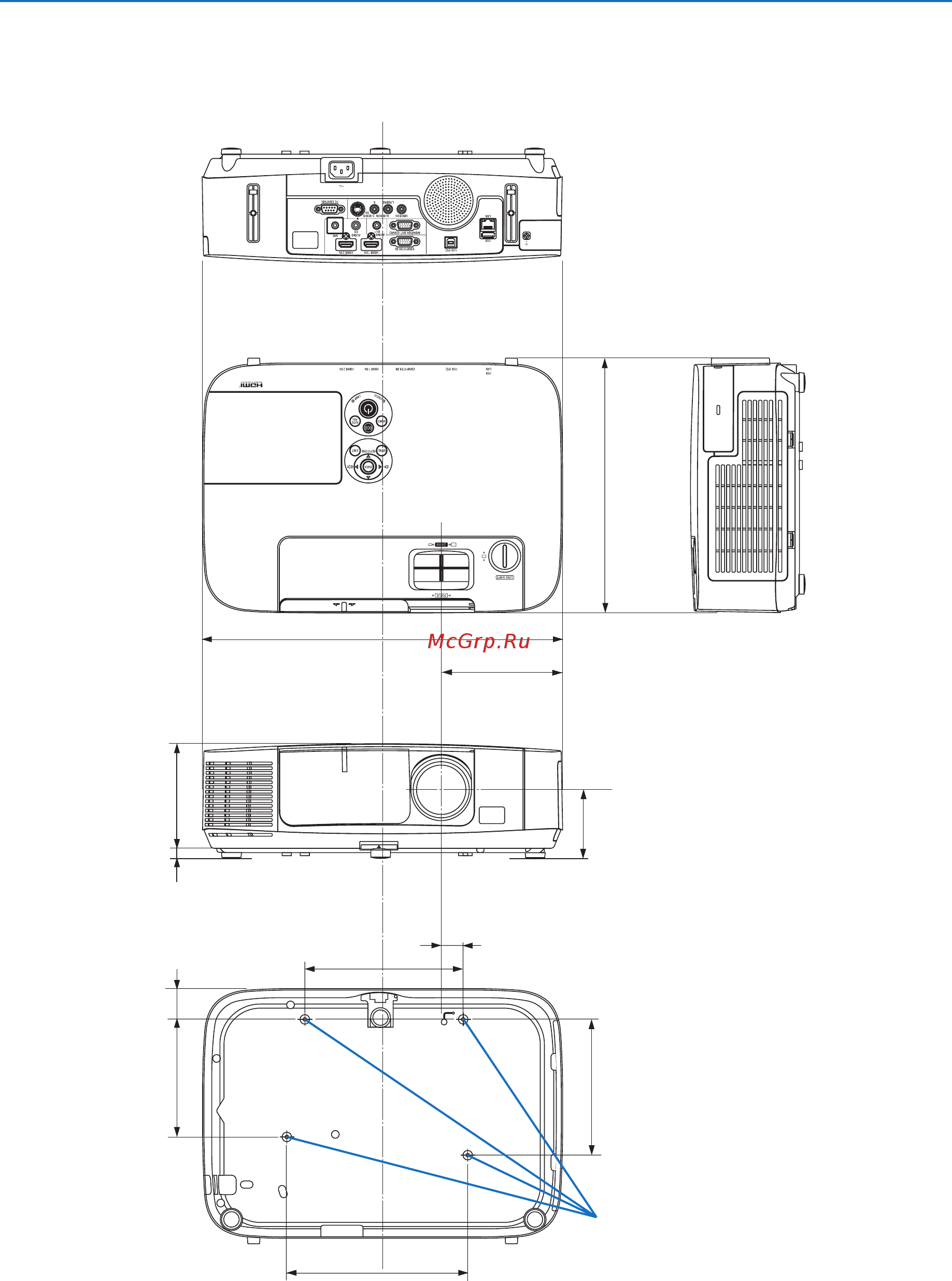 Nec P451W (P451WG) [223/231] ❸ габаритные размеры корпуса