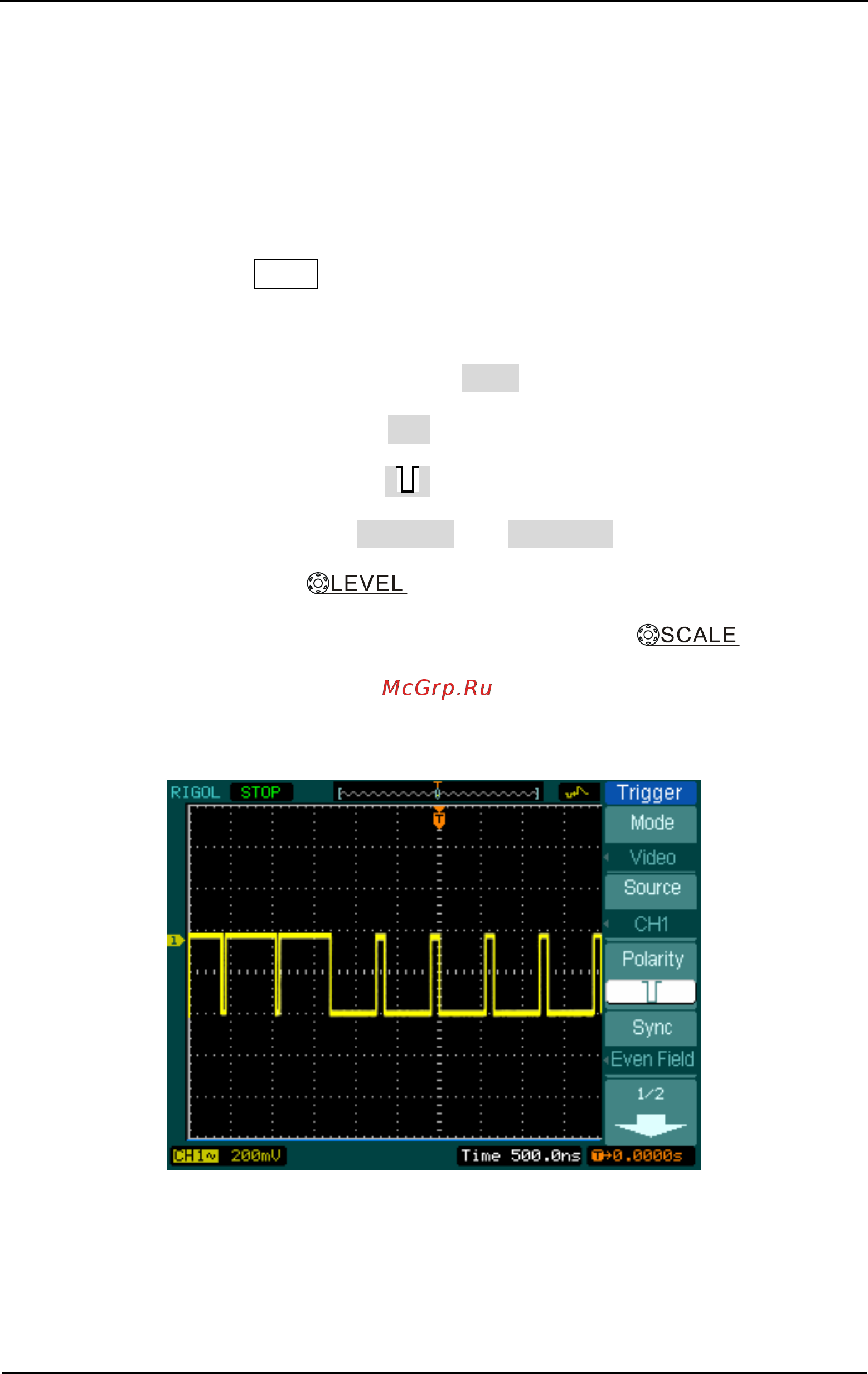 Rigol DS1022MD [144/164] Пример 7 запуск по видеосигналу