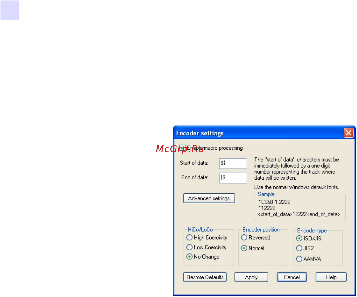 Zebra ZXP-3 [48/120] Encoder settings параметры кодера