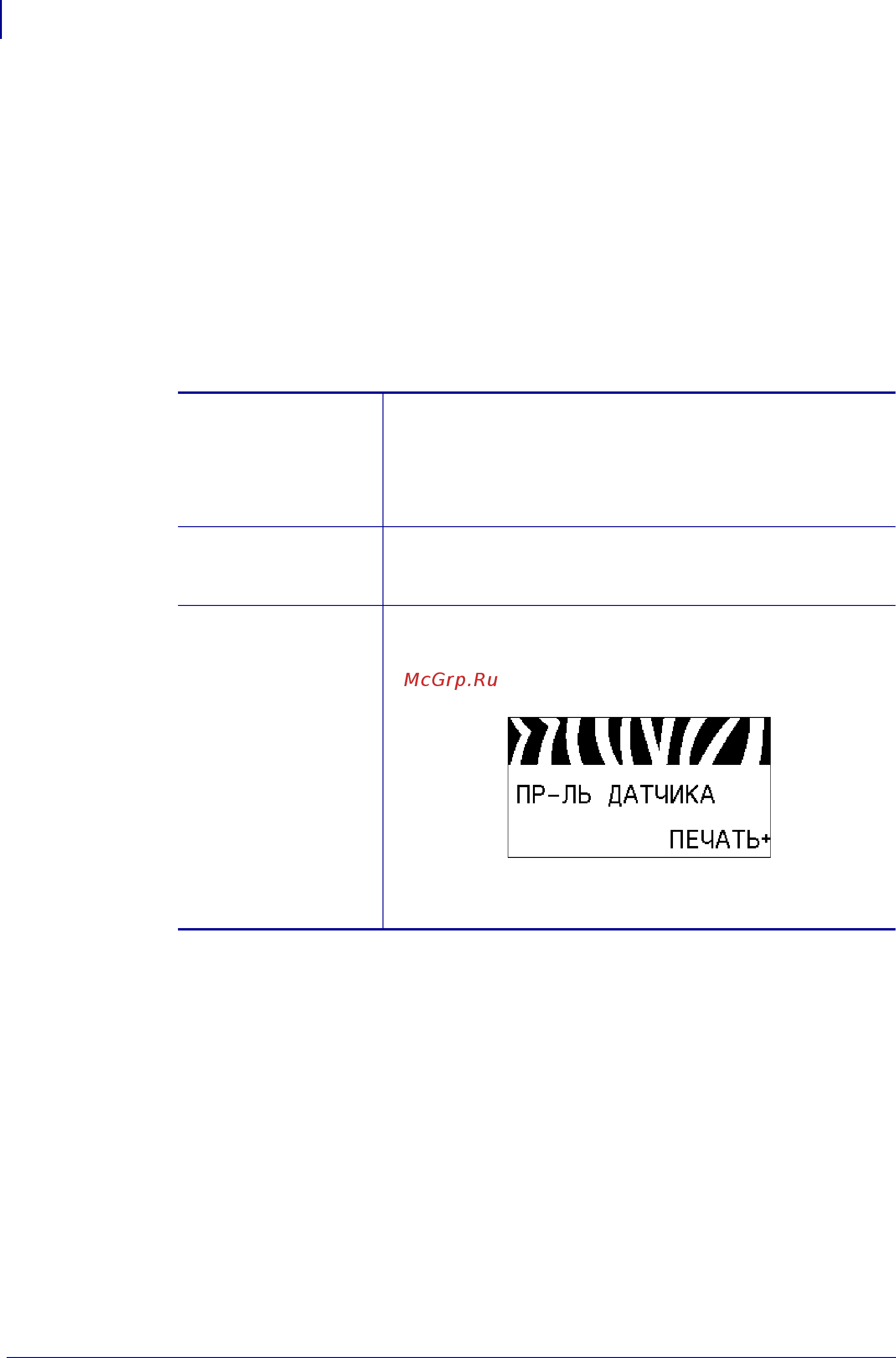 Zebra 105SL Plus [176/202] Профиль датчика