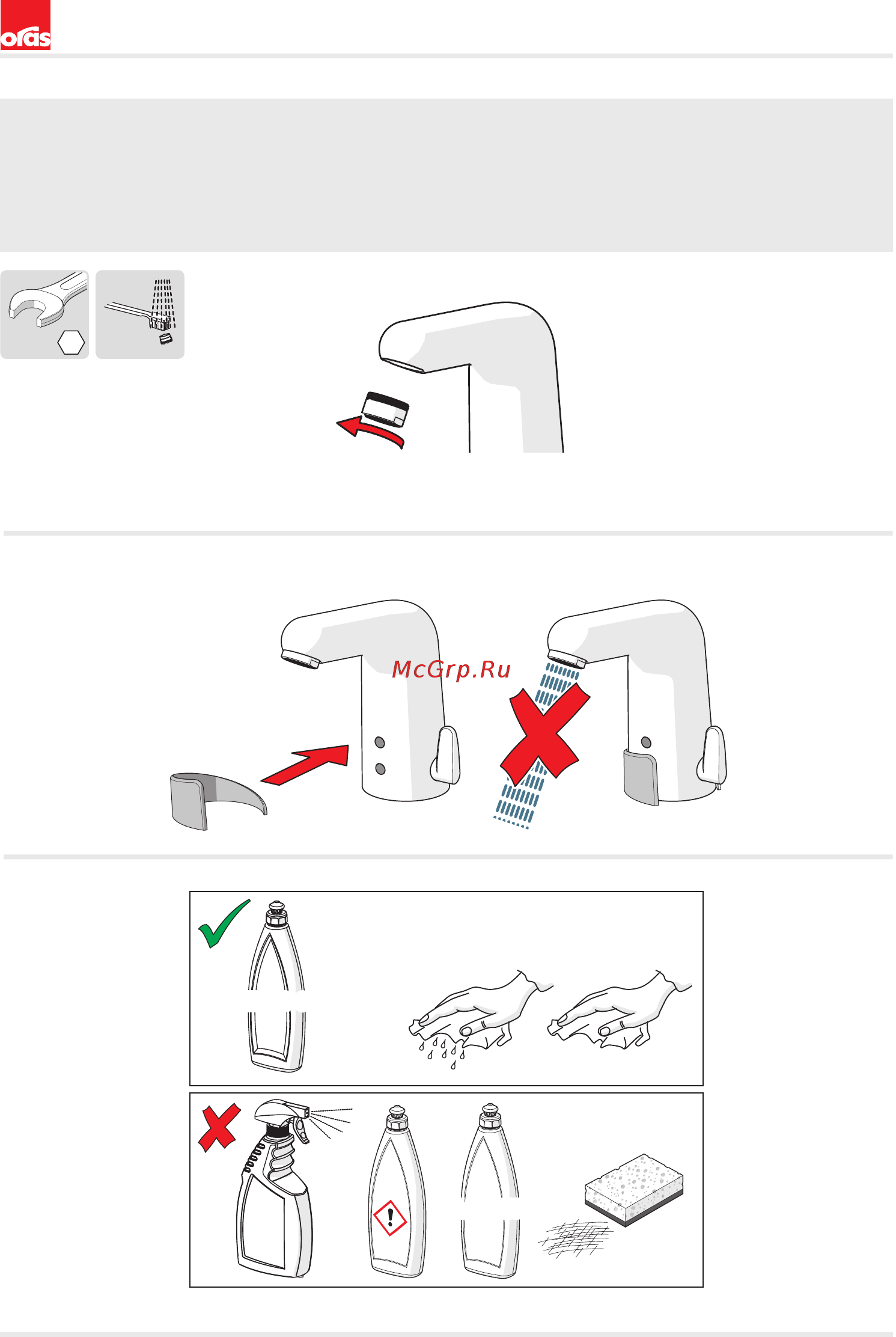 ORAS Medipro XL 5522F [16/24] Cleaning the faucet