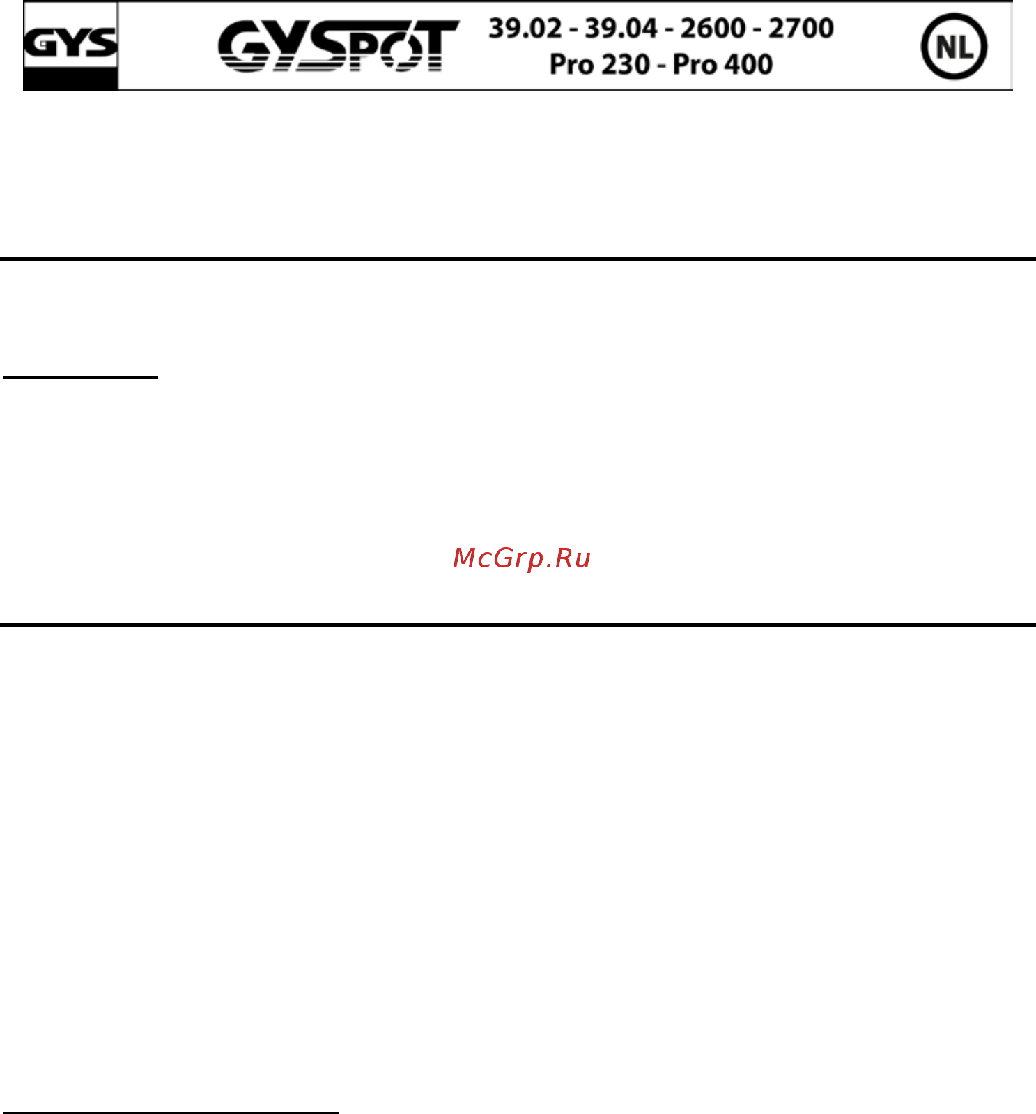 Gys GYSPOT 3904 [18/30] Elektrische voeding