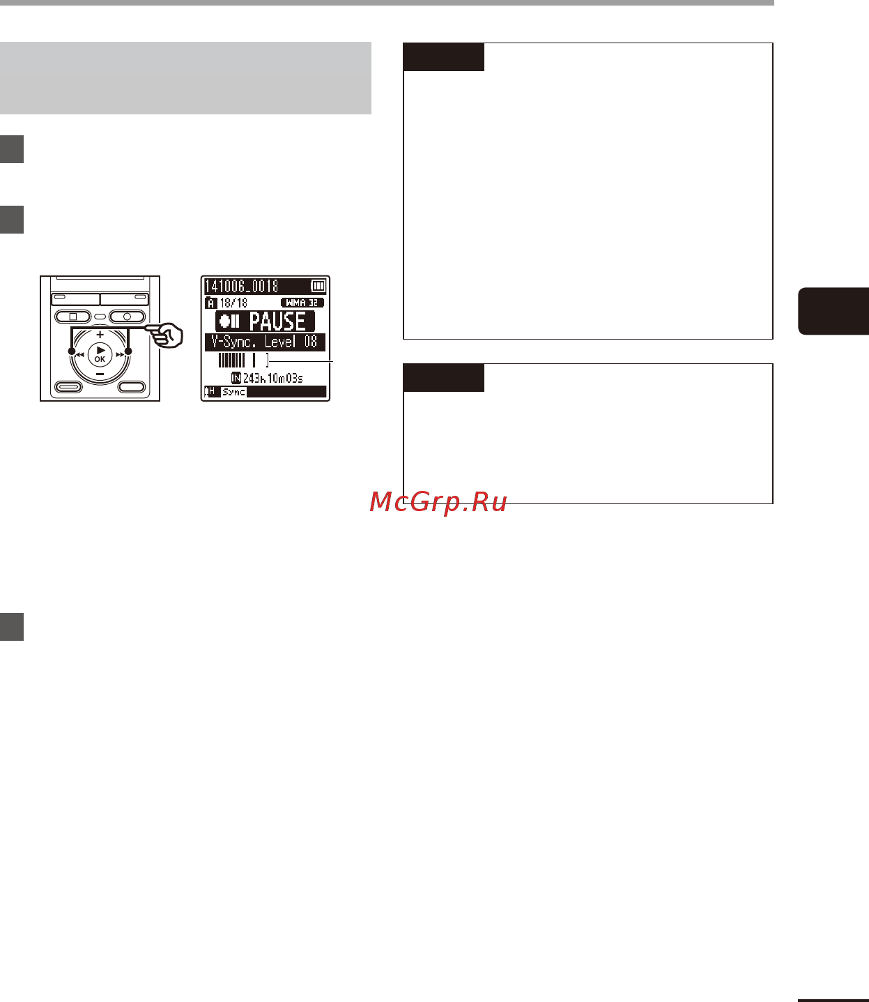 Olympus VN-731PC 2Gb + микрофон TP8, серебристый [41/67] Recording menu rec menu