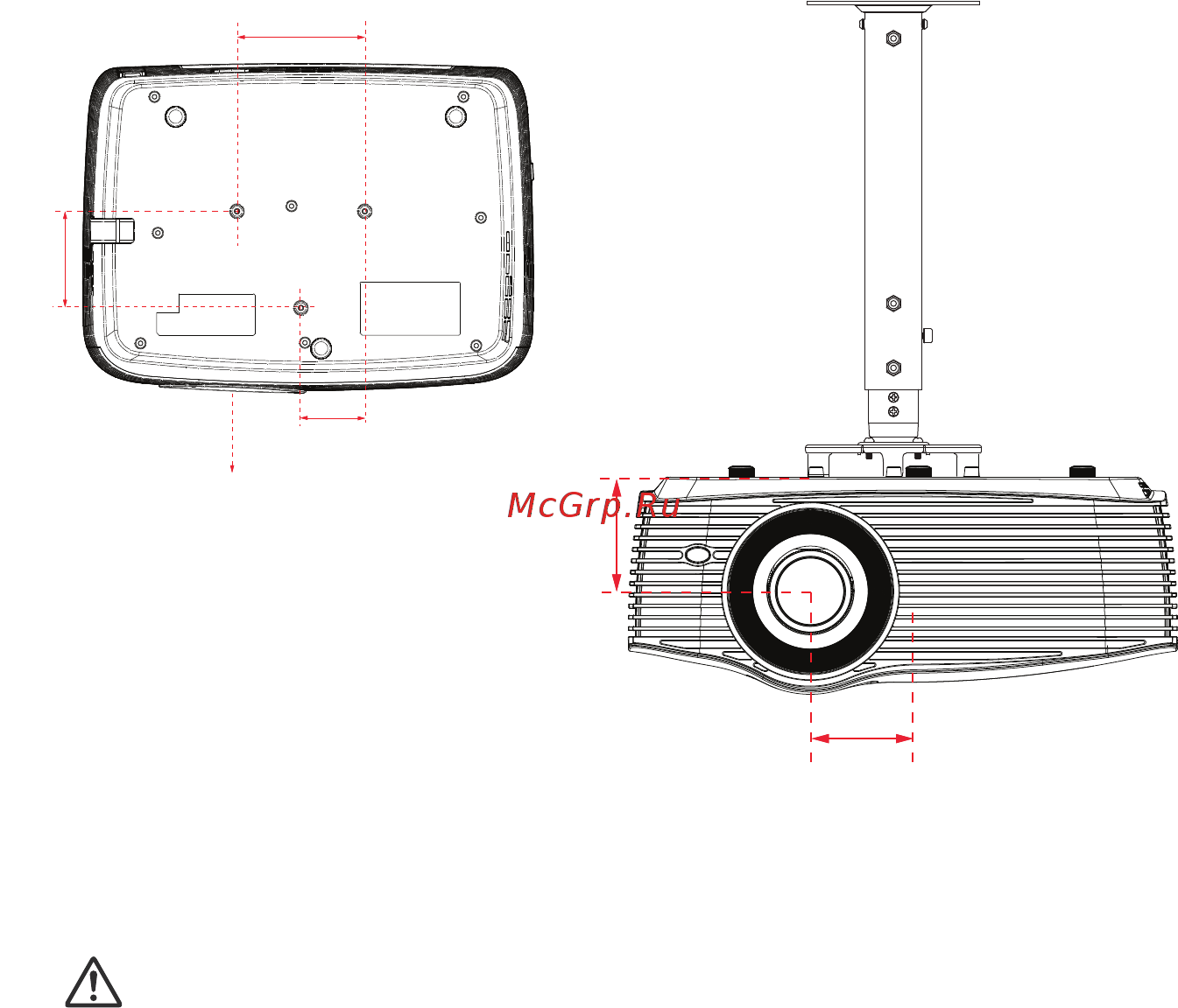 Optoma HD151X [49/66] Крепление на потолке