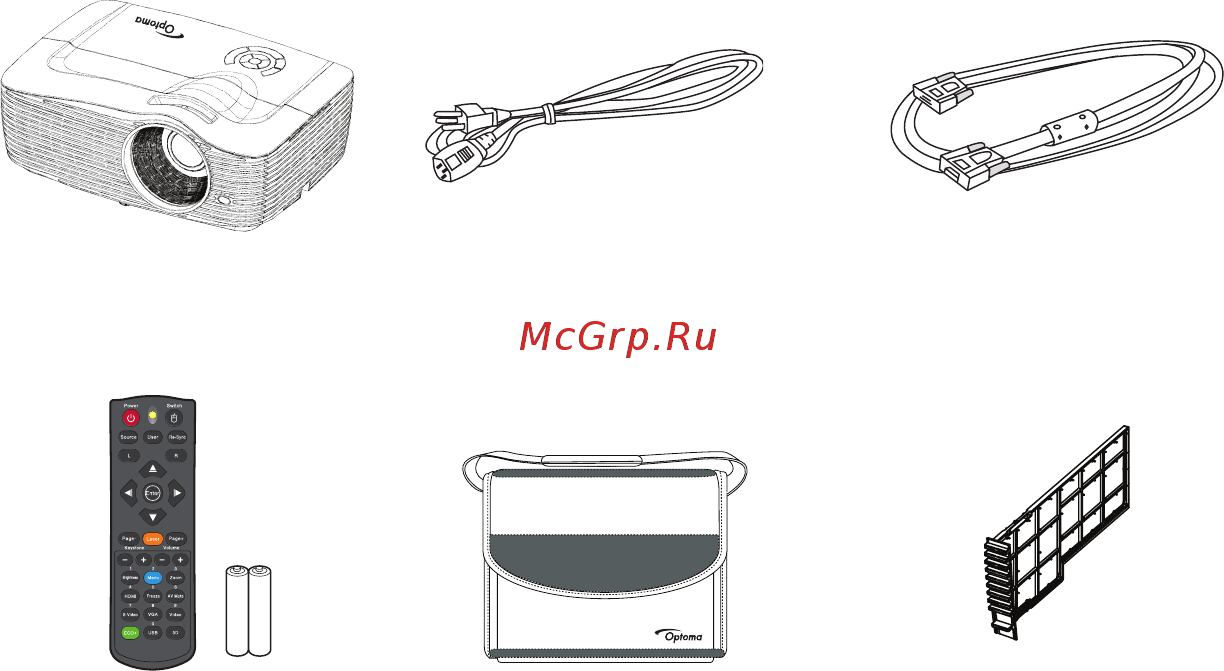 Optoma X501 [6/92] Комплектация