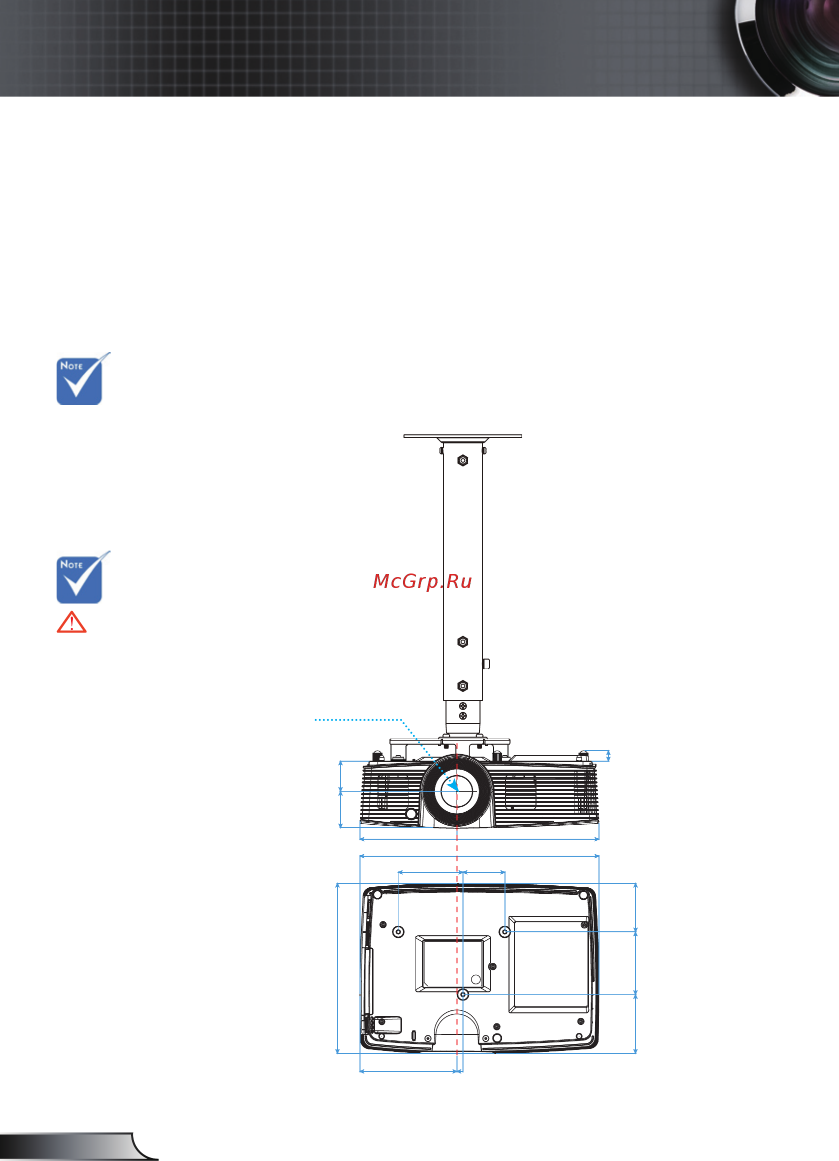 Optoma EH200ST [64/68] Minimum screw length 10mm