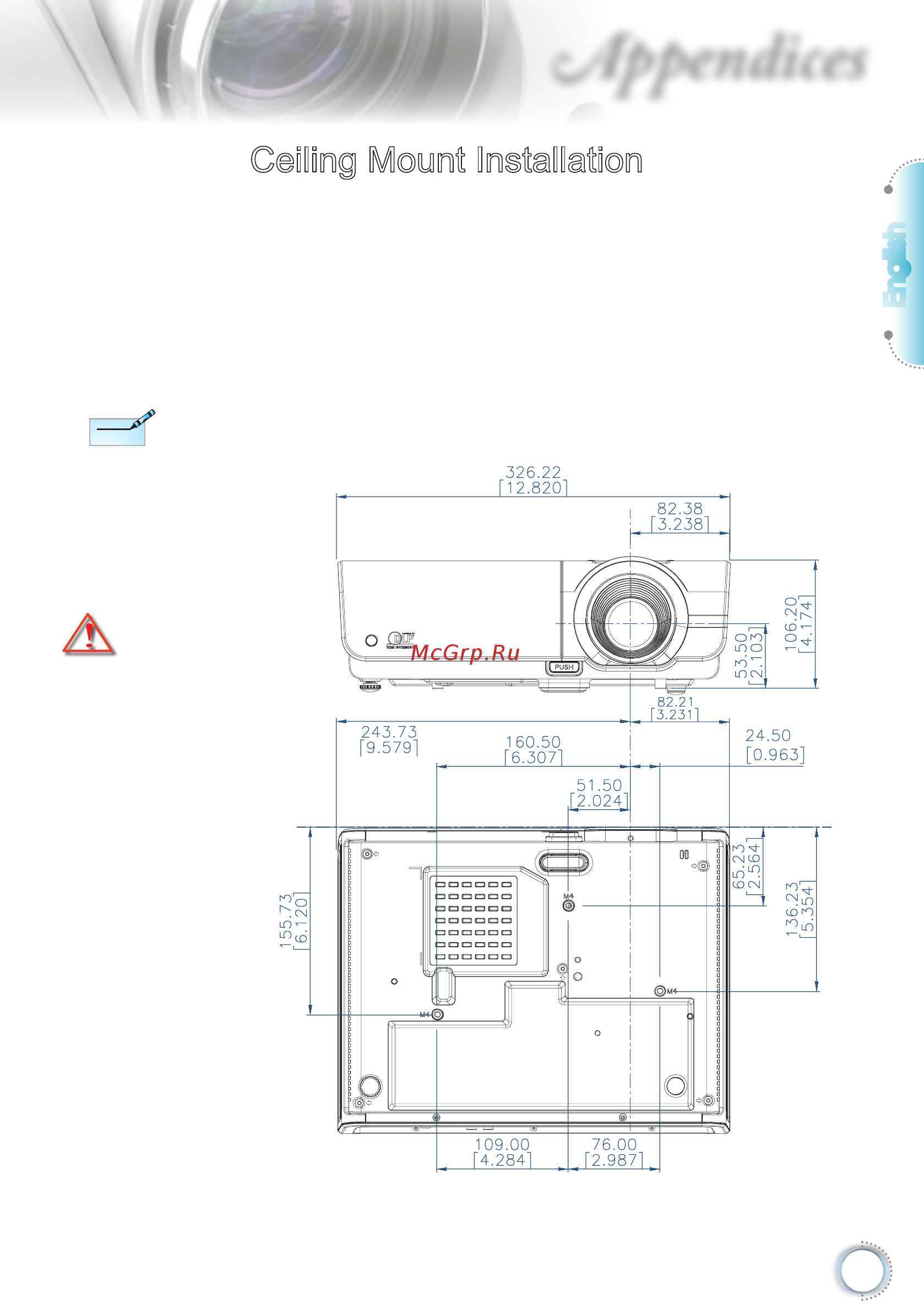 Optoma DH1017 [83/87] Ceiling mount installation