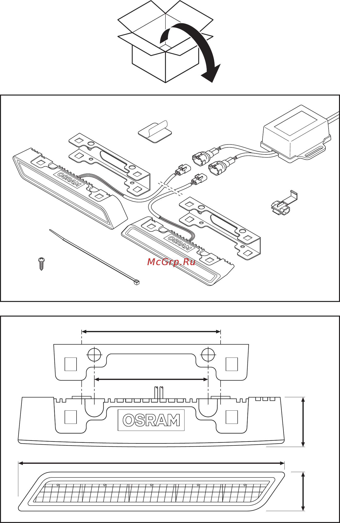 Osram LedDriving PX-5 5LED 5200K IP67K, LEDDRL301, Дневные, светодиодные (комплект), прямоугольные Инструкция по эксплуатации онлайн [2/15] 259971