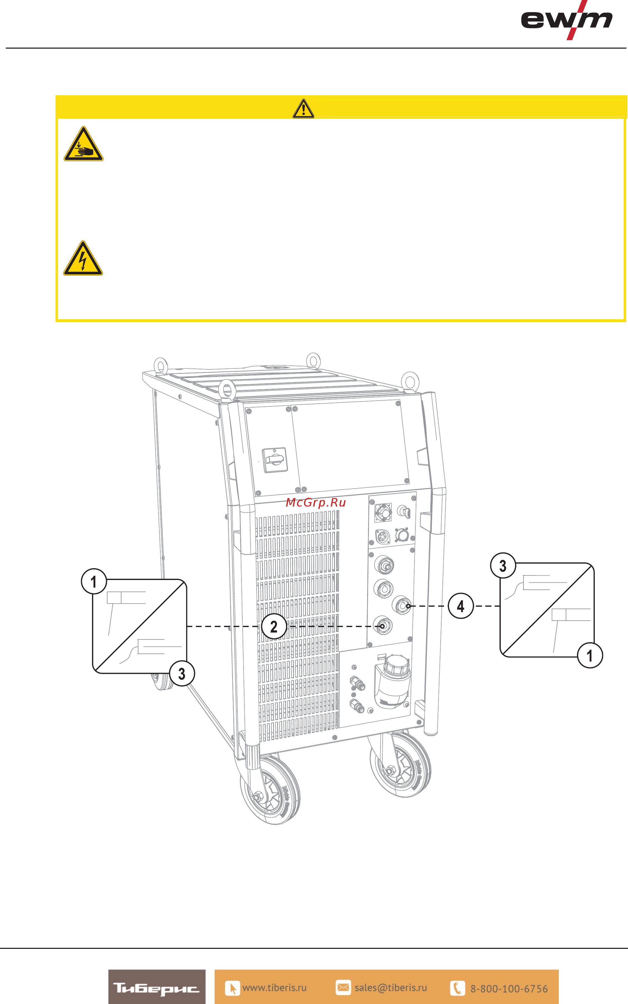 Ewm Tetrix 451 AC/DC Comfort [64/95] Подключение электрододержателя и кабеля массы