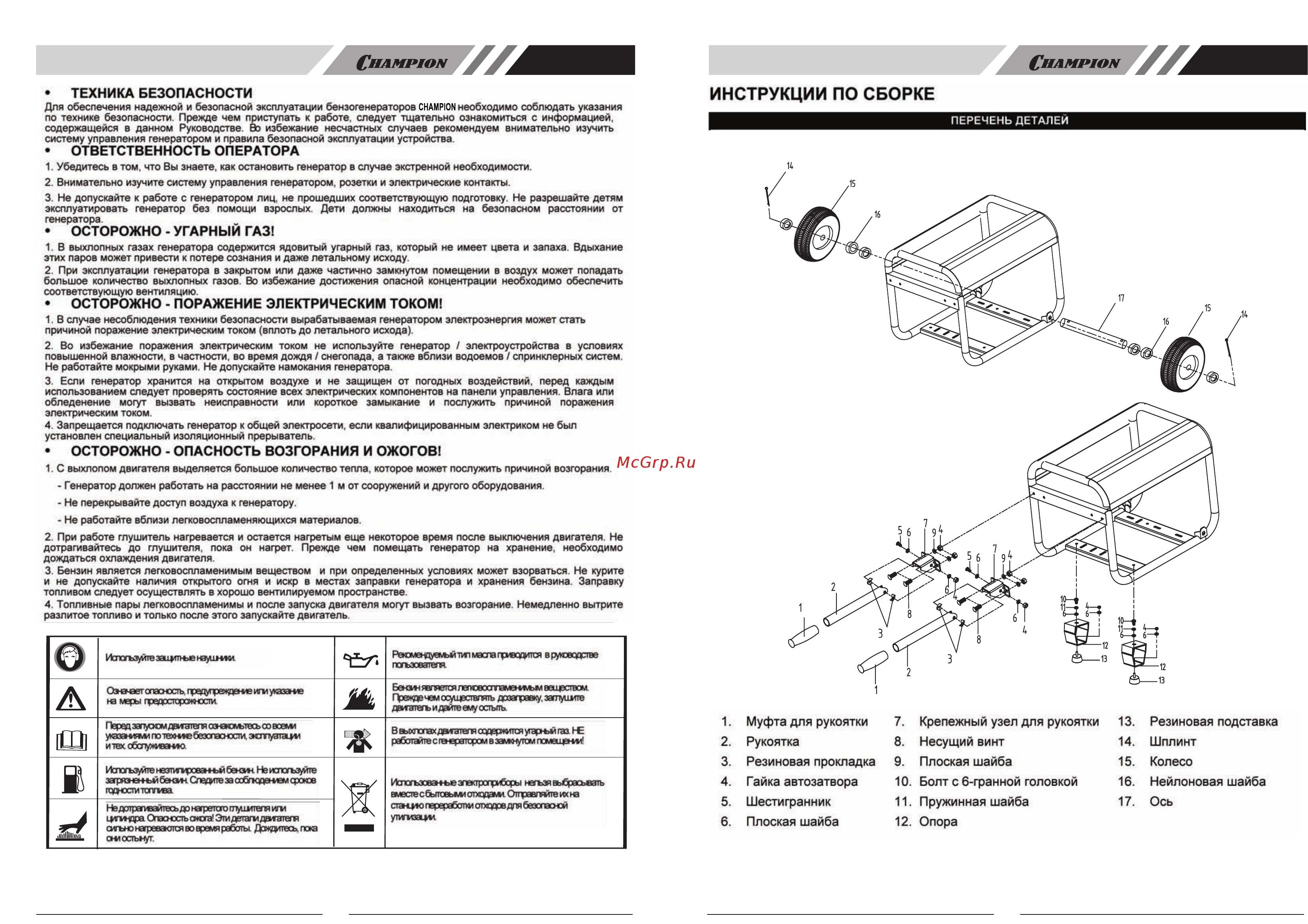 Champion FG3000MO Инструкция по эксплуатации онлайн [3/8] 260293