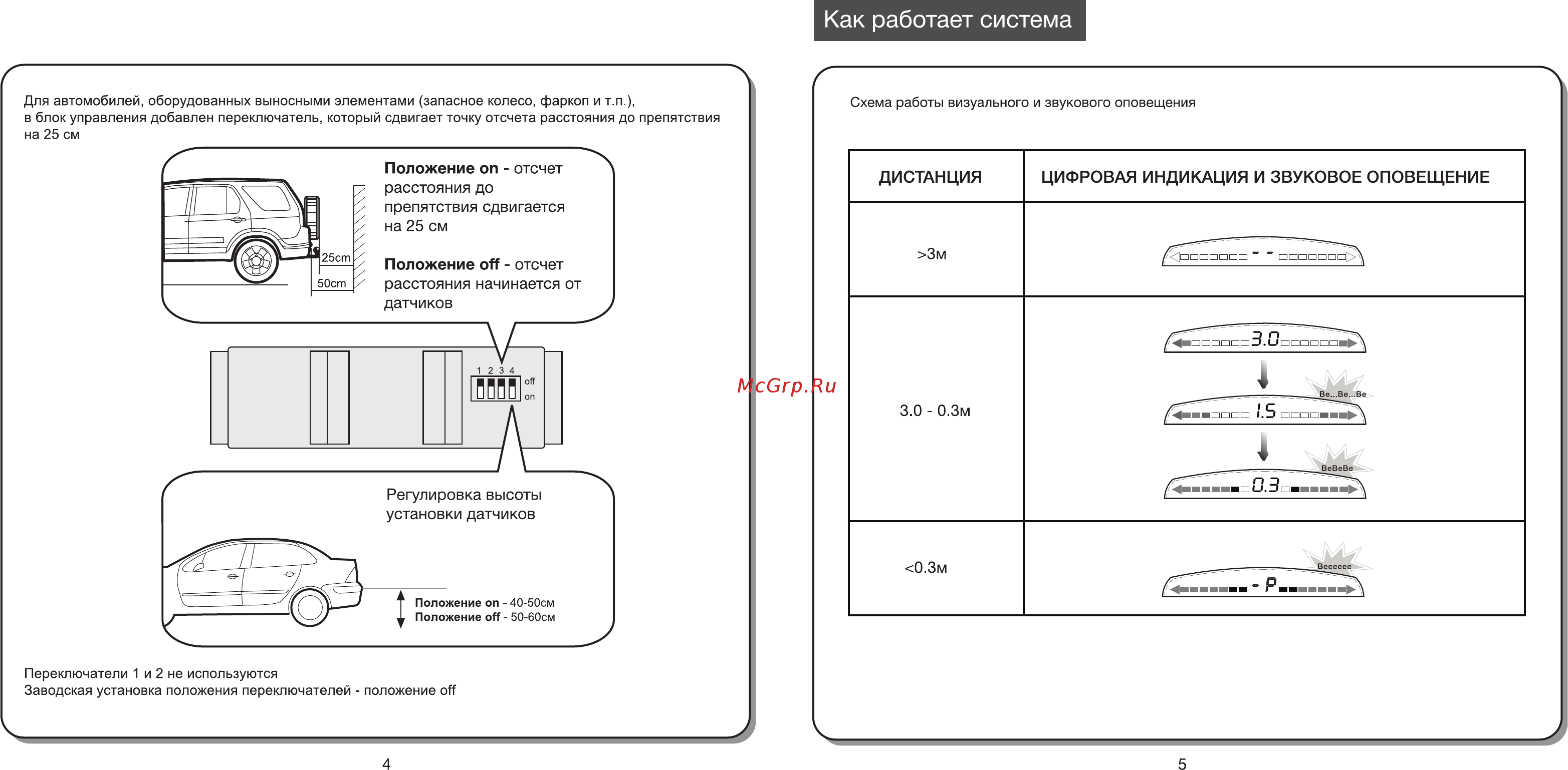 Parkmaster врезной 4 датчика [4/9] Как работает система