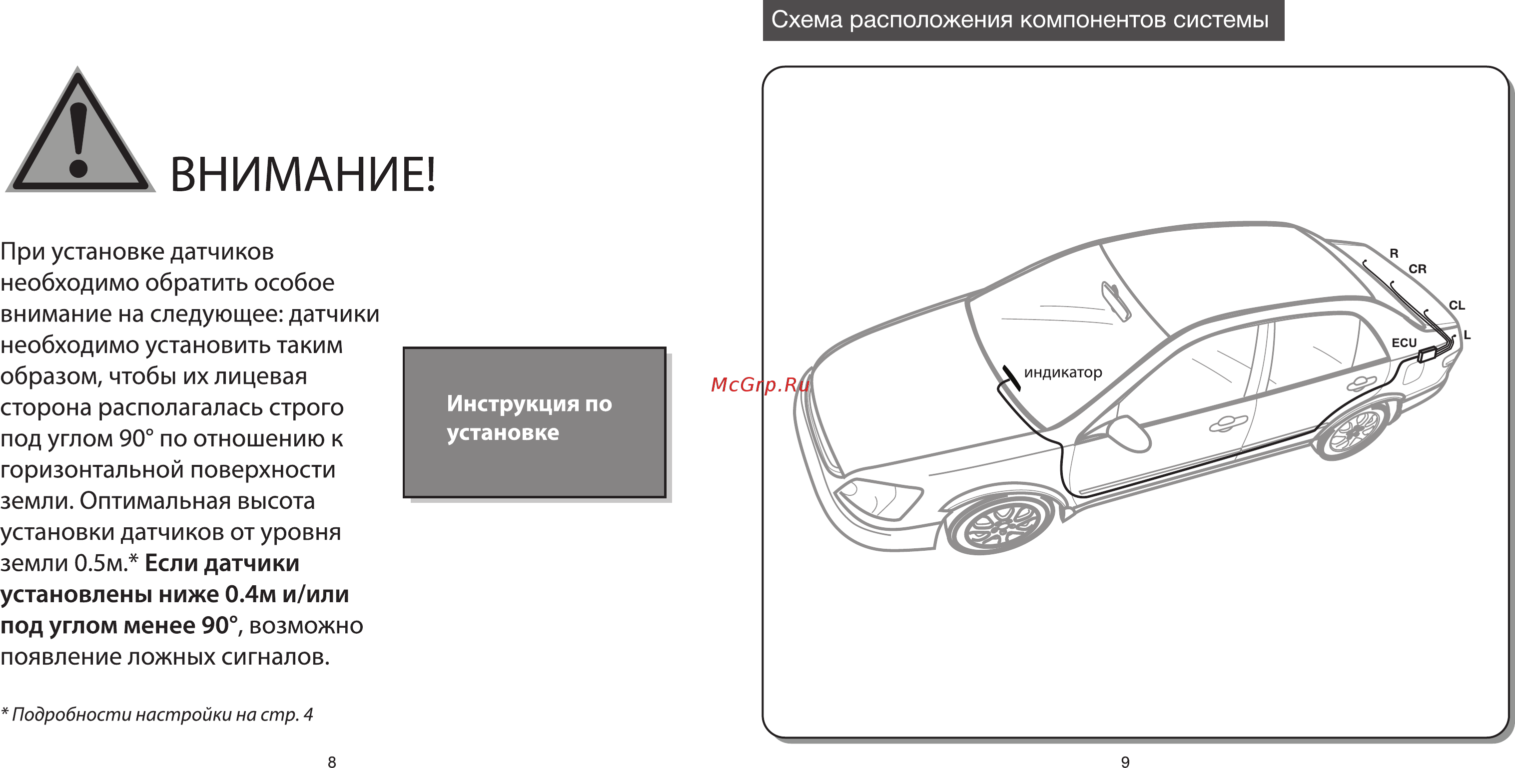 Parkmaster врезной 4 датчика [6/9] Внимание
